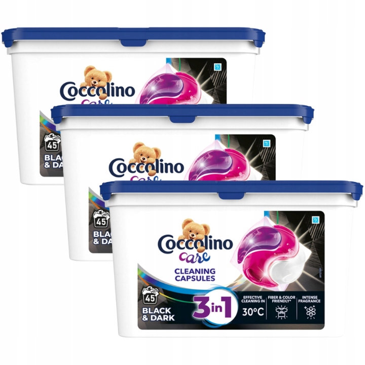 Levně Coccolino Care Kapsle na praní Černé 45ks x3