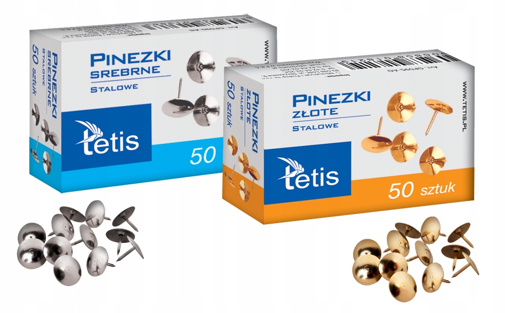 

Pinezki Tetis GP090 pudełko 50 szt Srebrne