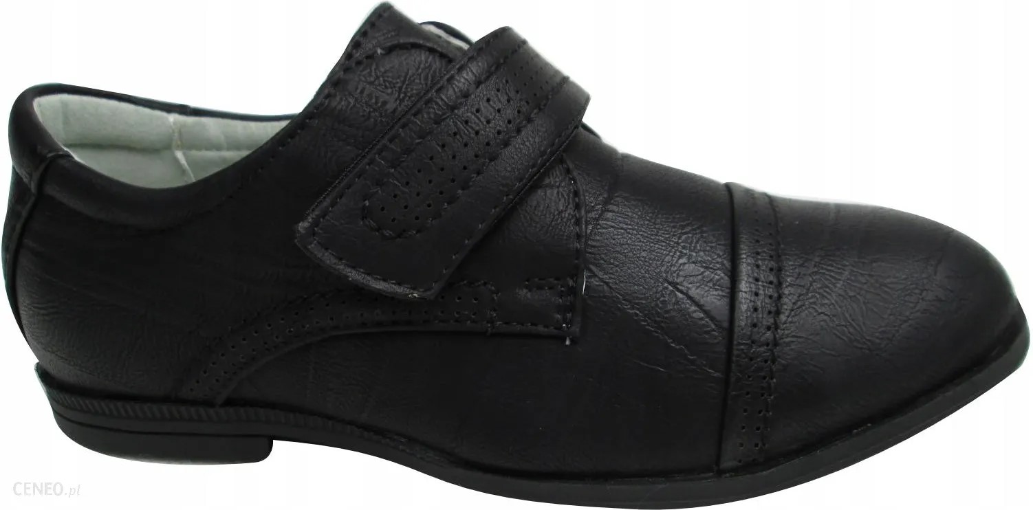 MOKASYNY Trzewiki Półbuty wizytowe WESELE skóra rzep czarne R-29-18cm Marka Apawwa