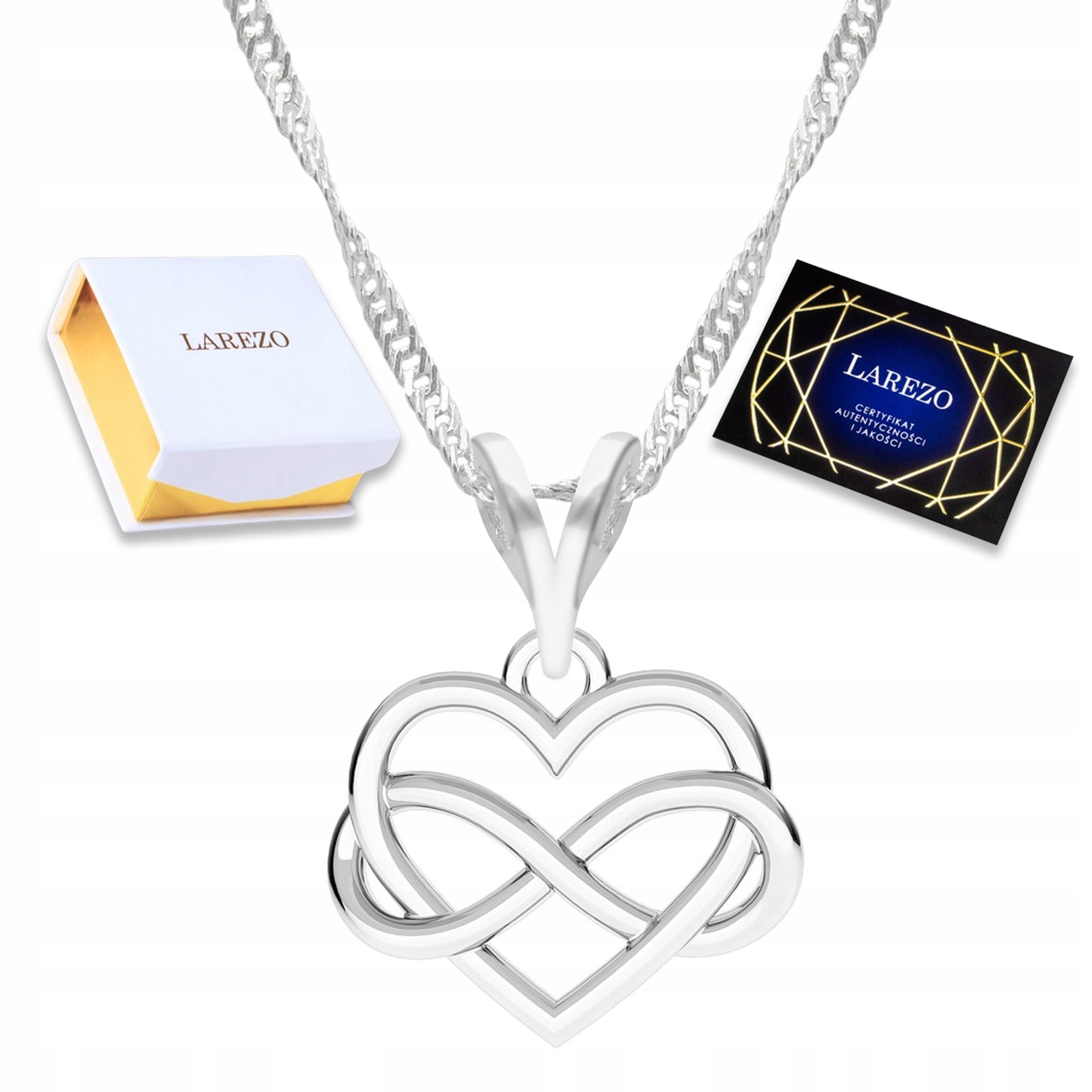 Stříbrný náhrdelník Nekonečno se srdcem Láska Věčné pouto Stříbro 925