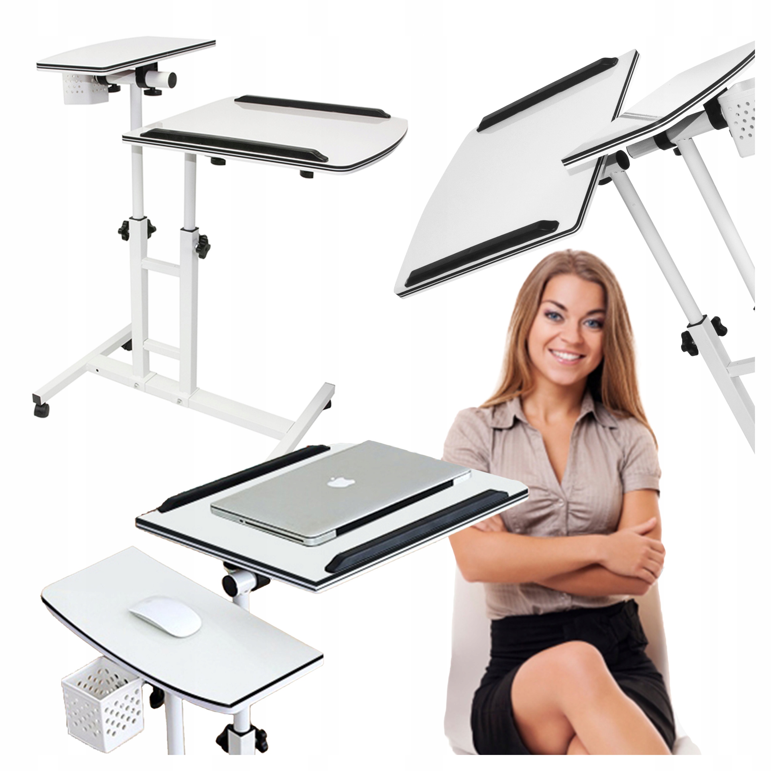 Stolik Pod Laptopa Na Kółkach Regulowany 360° Stół Do Pracy Łóżka Domu itp.