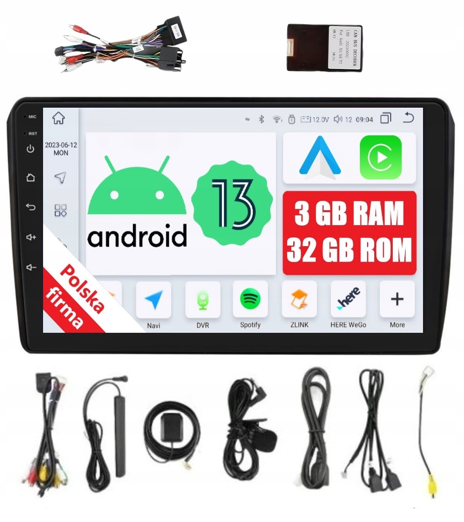 Rádio 2DIN Navigácia Android Audi A3 8P 3/32 Gb Carplay Dsp Lte