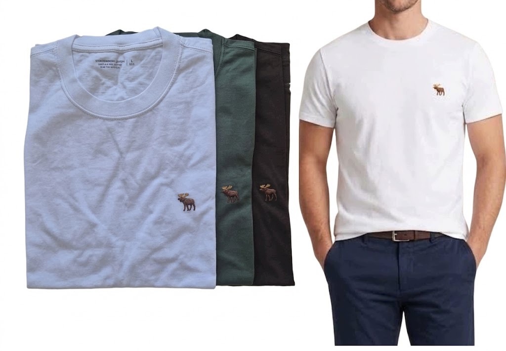 3x tričko Abercrombie&Fitch tričko L Slim polished soft 3pack 3-pack