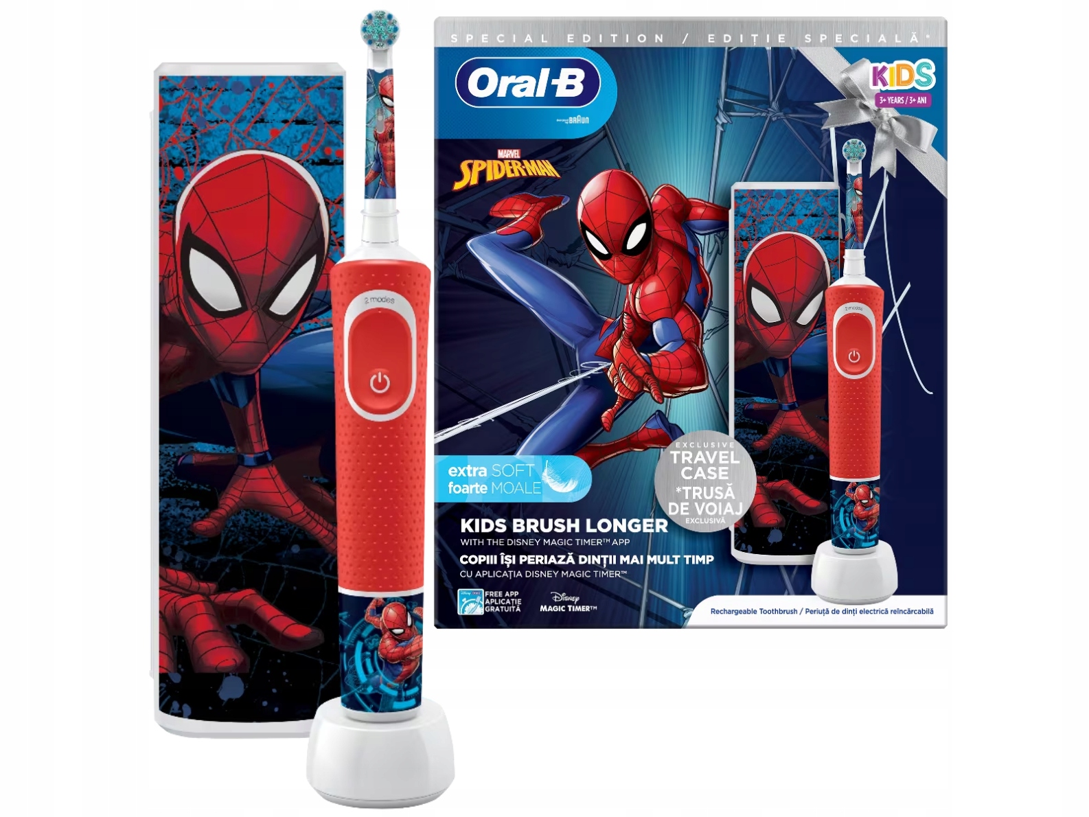 Szczoteczka Elektryczna Oral-B Pro D103 Spiderman Travel Case dla Dzieci