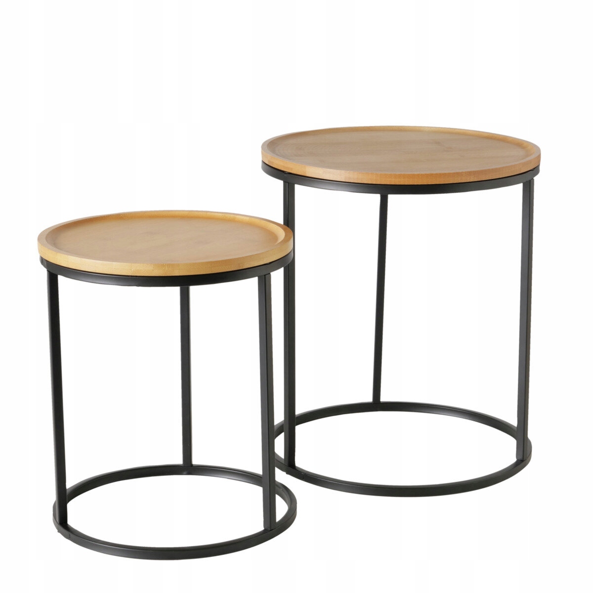 Kovový Pomocný Stolík S Bambusovou Doskou Borino 45,5 X 40 CM