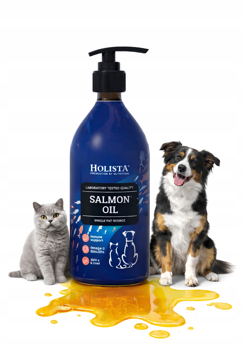 Levně Lososový Olej Pro Psa A Kočku Holista 500 ml kůže, srst, klouby