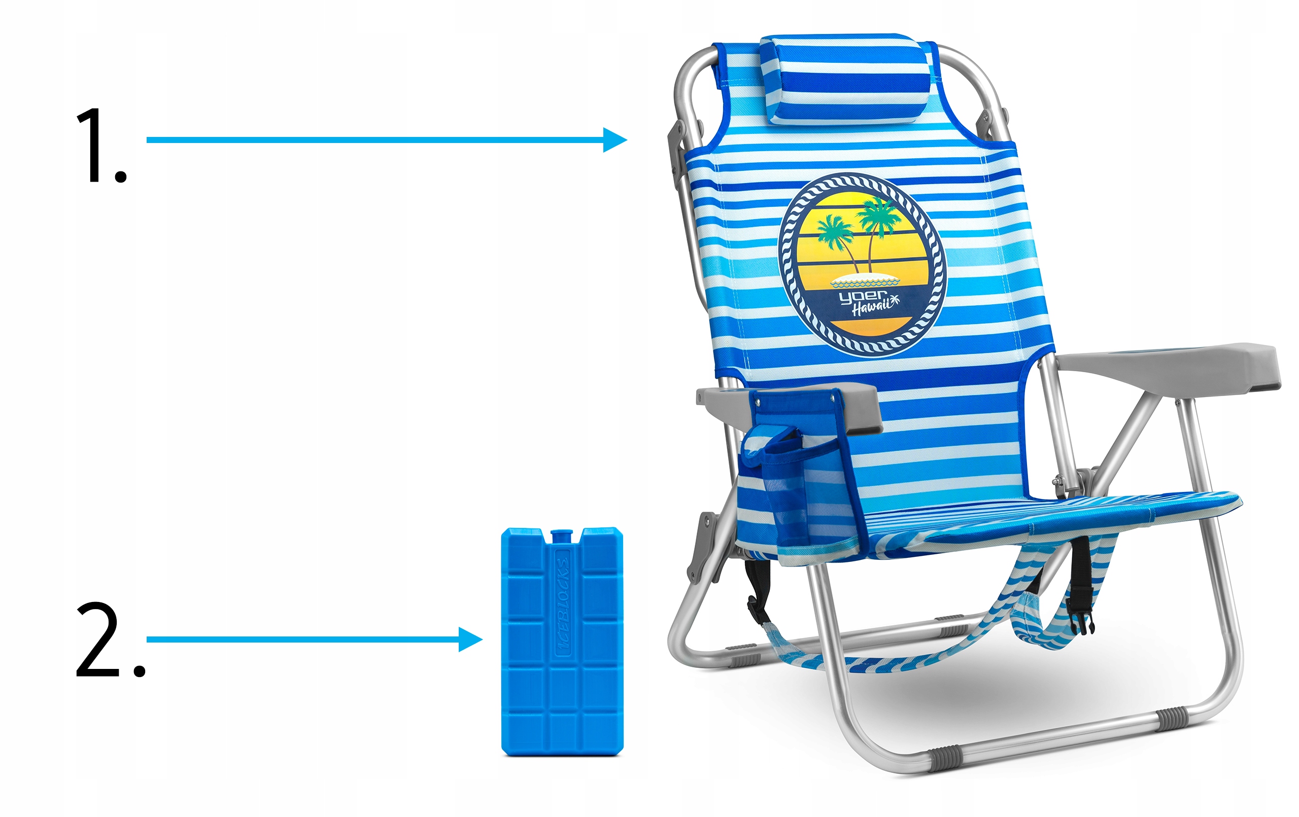 Krzesło PLAŻOWE turystyczne Leżak Yoer 4w1+LODÓWKA Materiał siedziska tkanina