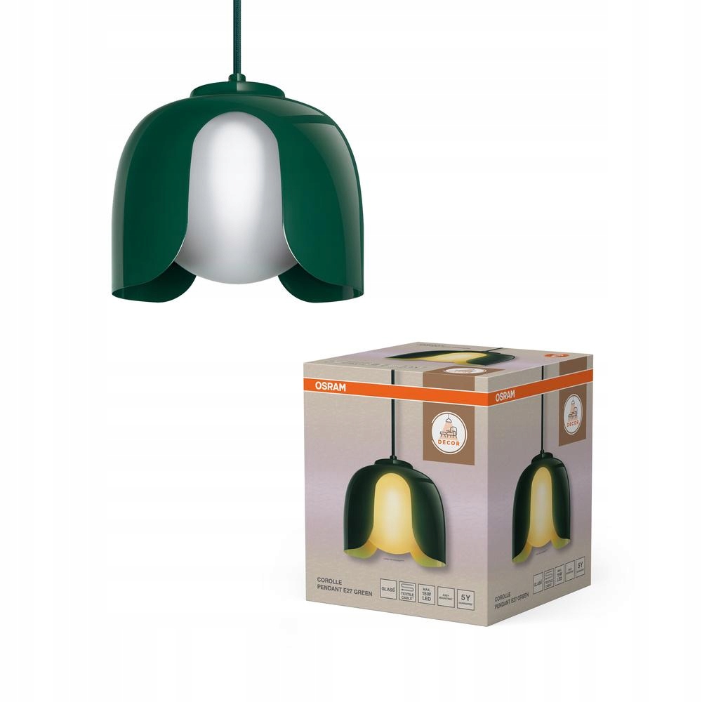 Lampa Stropné závesné svietidlo E27 Dekoratívne Zelená Dekorácia Osram