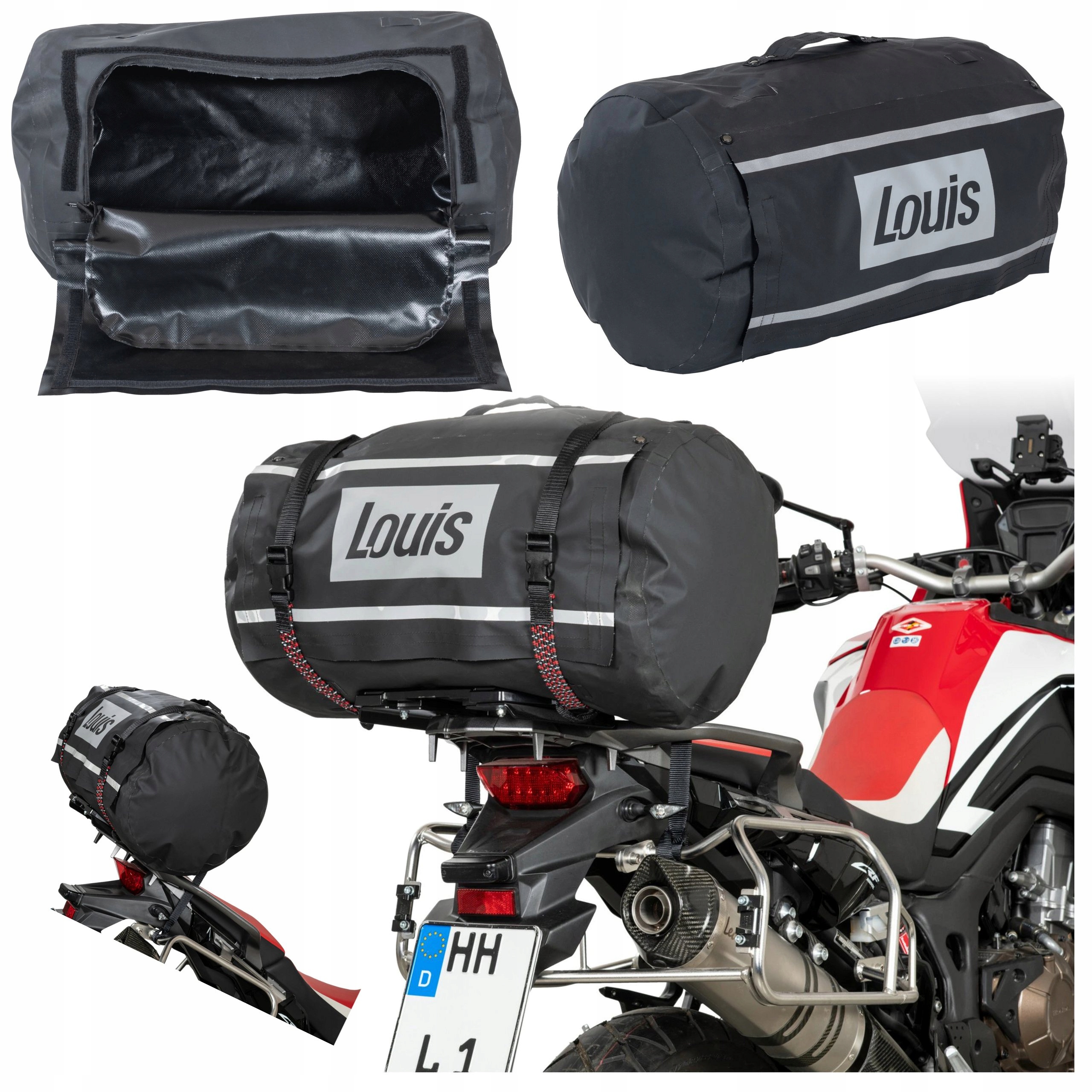 Brašna na motorku na zavazadla Rollbag voděodolná 50L na motorku Pevná