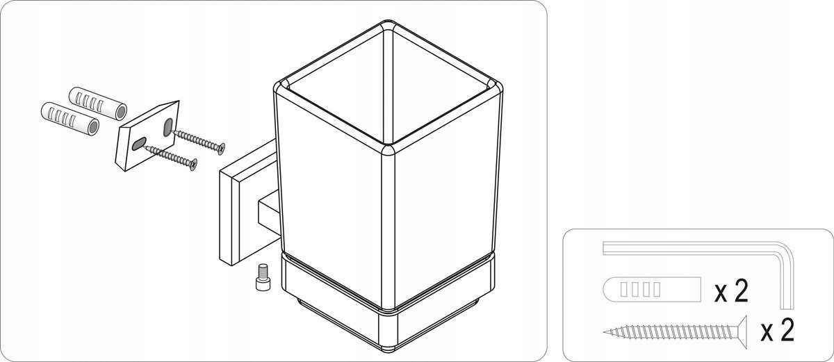 KUBEK ŁAZIENKOWY NA AKCESORIA WISZĄCY CHROM FALA Marka Fala