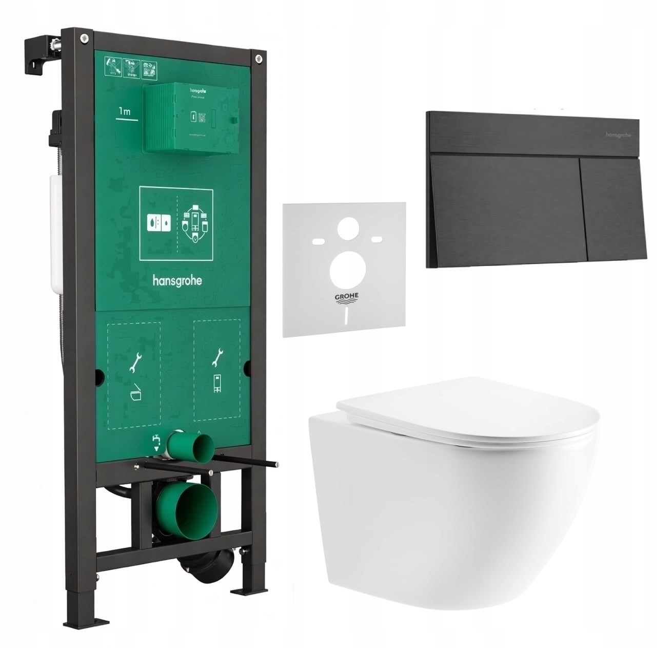 7v1 Wc Sada Stelaz Hansgrohe iFrame Wc Miska Imprese Tornado Tlačidlo