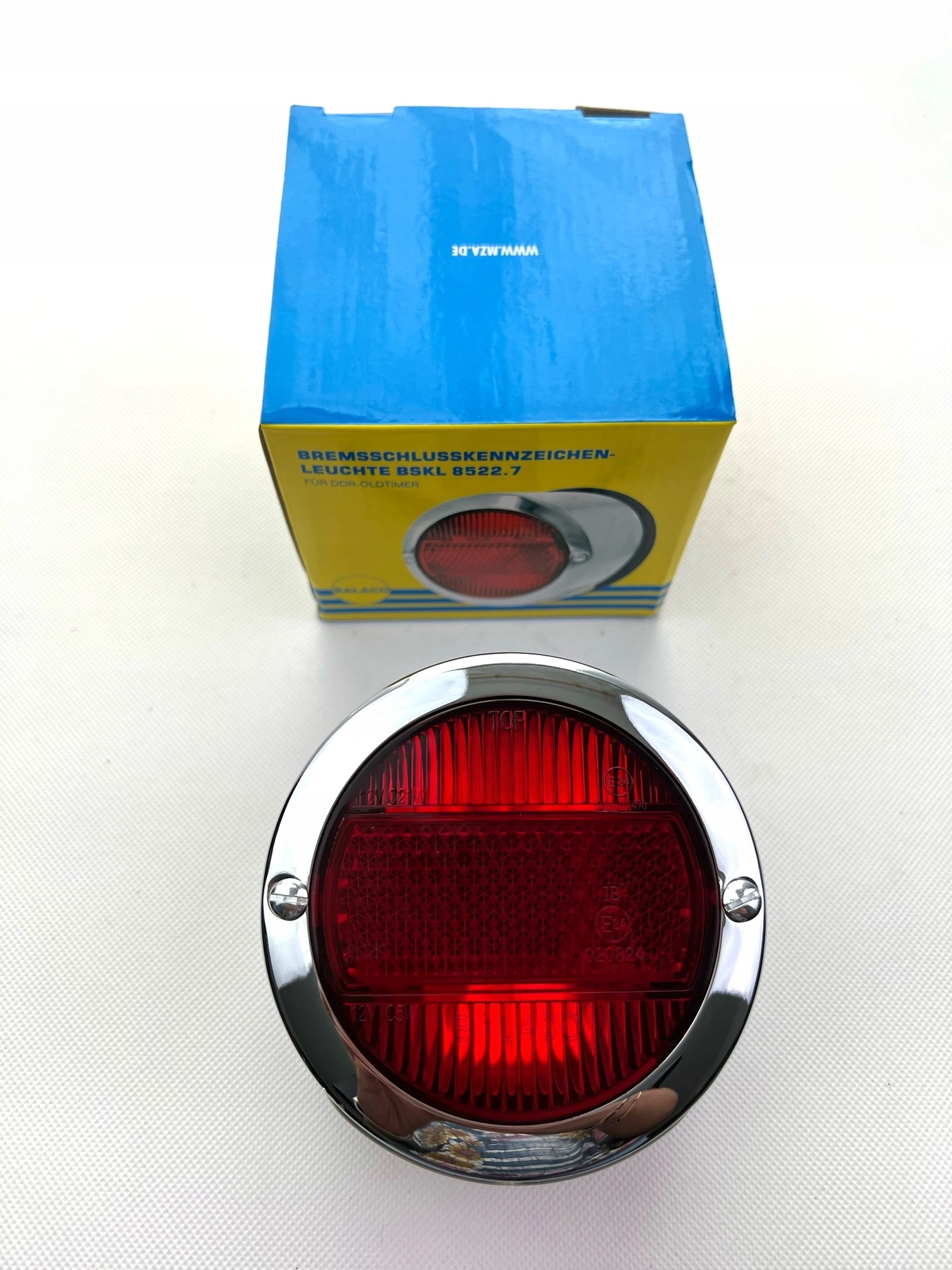 Zadná chrómovaná zadná lampa Mz Es 250/2 Trophy s gumovou podložkou