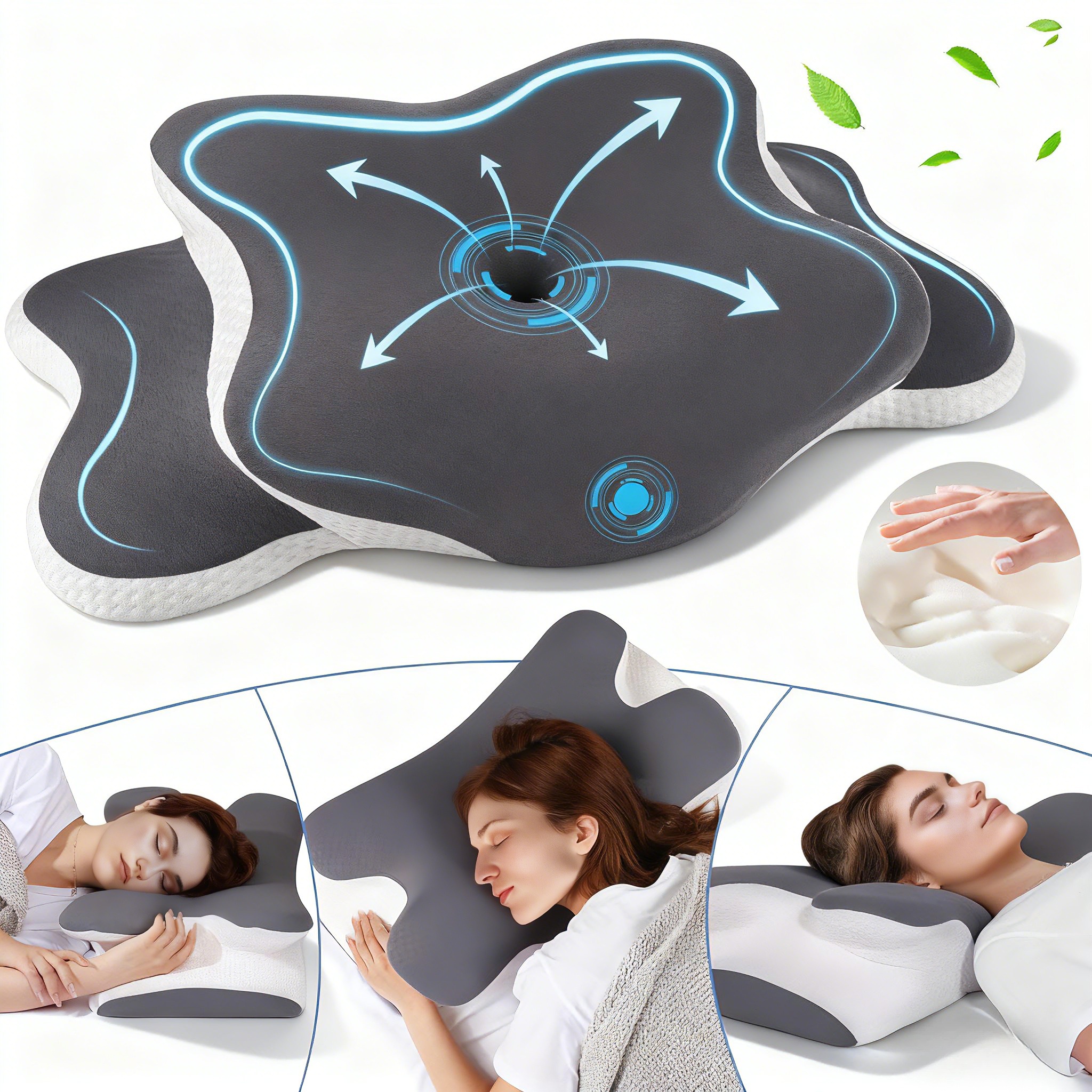 Poduszka Z Pianki Memory Ergonomiczna Ortopedyczna Dwustronna Na Ból Szyi