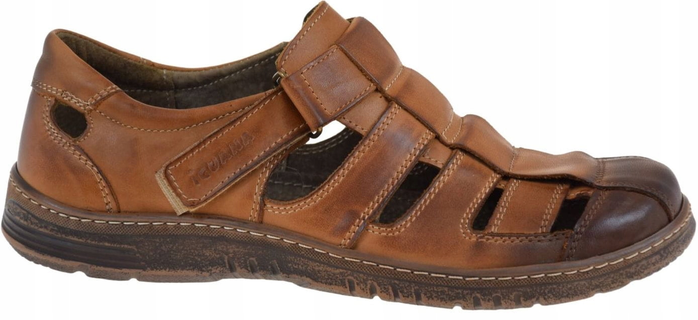 Pánské kožené sandály hnědé pohodlné letní casual elegantní 145A-868 R40
