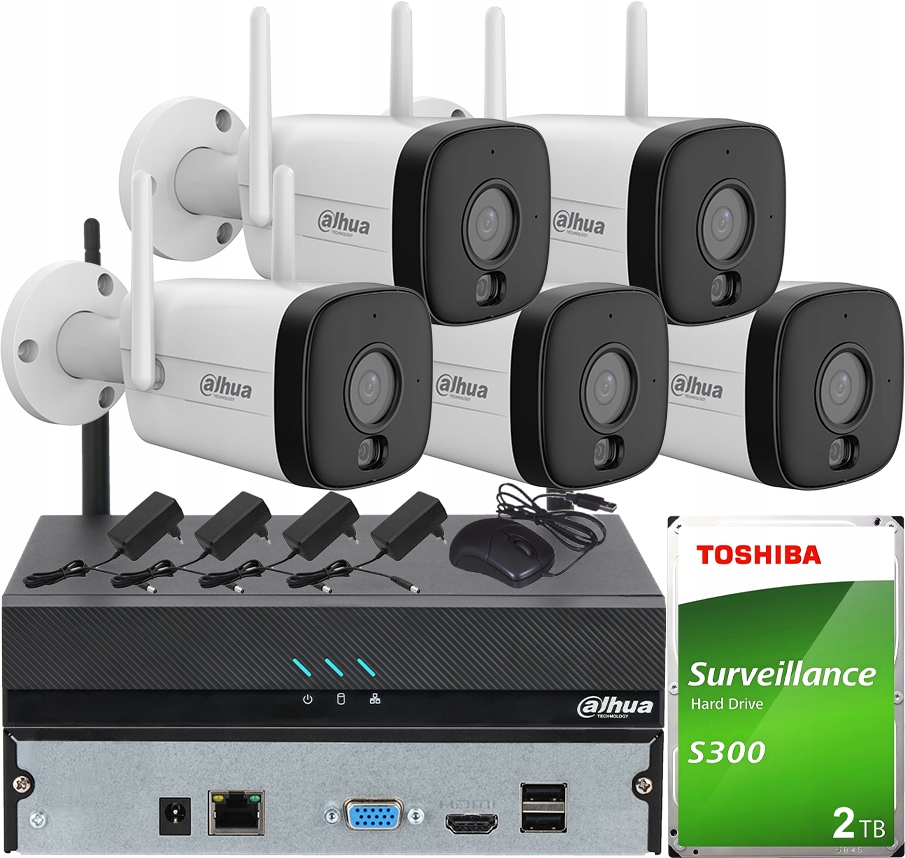 Sada pro 5 kamer WiFi Dahua IPC-HFW1539DTK1P-SW-PV 5MPx Detekce zvuku 2TB