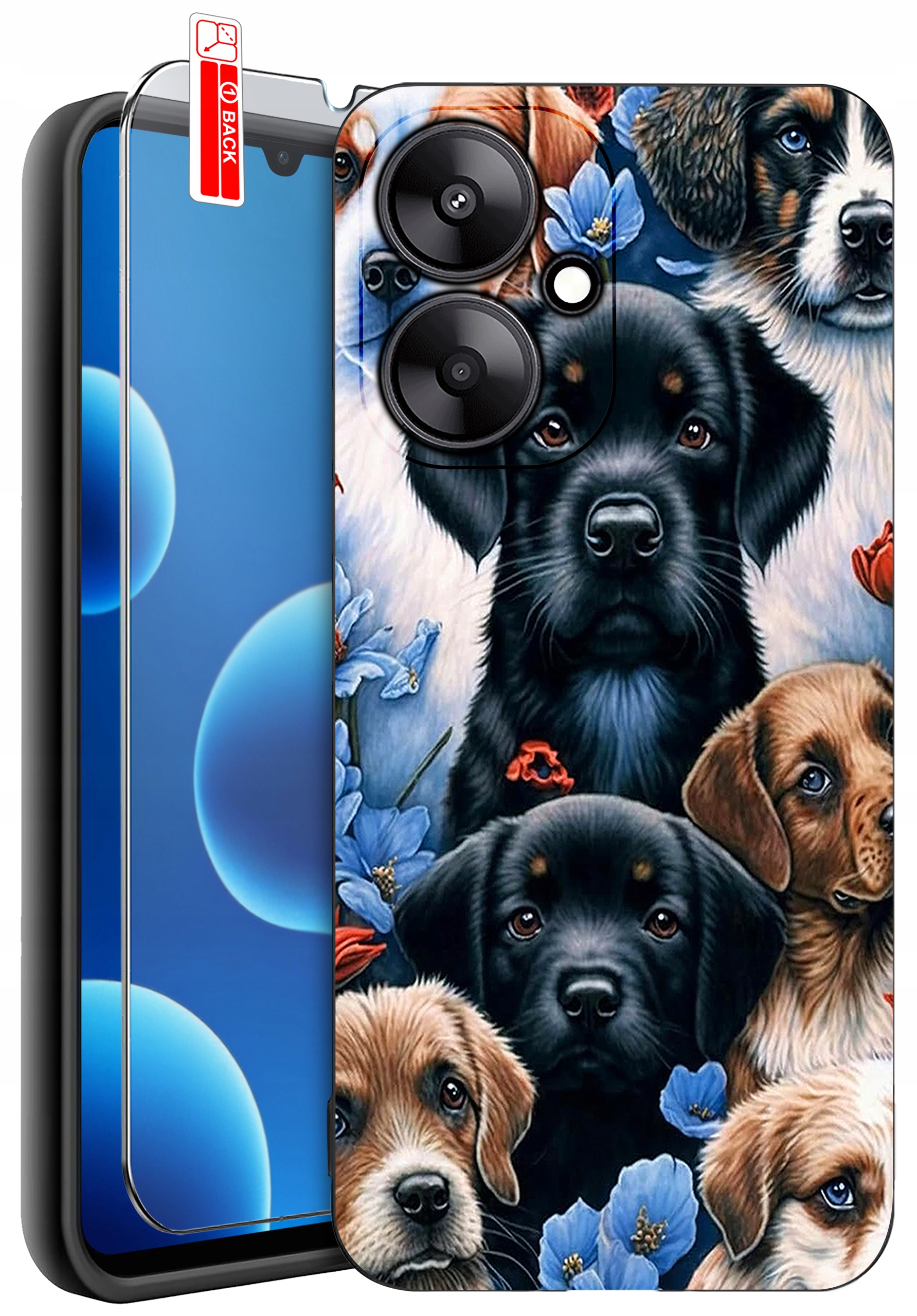 Etui do Xiaomi Redmi 13C 5G Pies Piesek Z Psem Dog Psiak Szkło 9H
