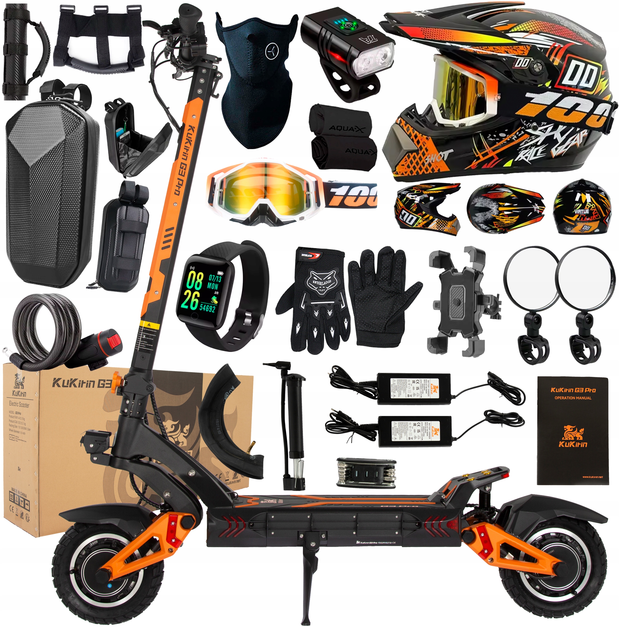 Pojazd elektryczny Kukirin G3 Pro 3000W 52V 23.4AH 65KM/H 80KM +12 Dárek