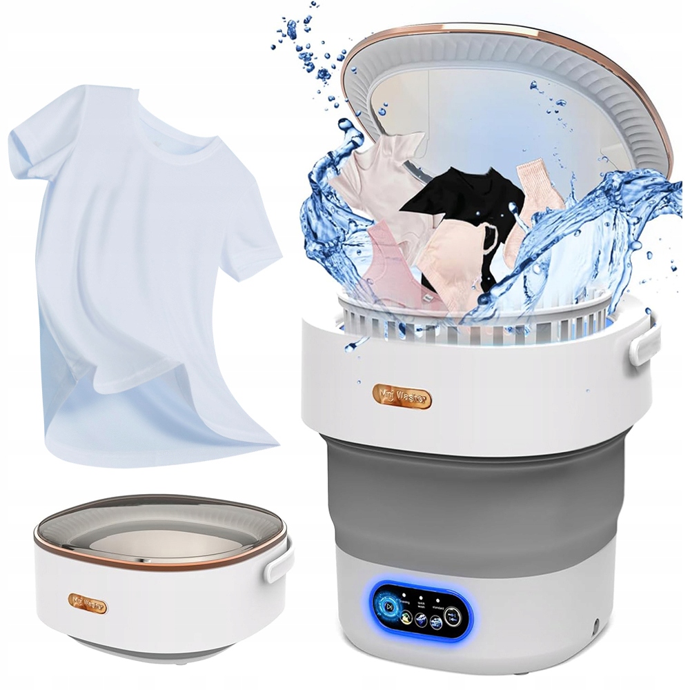 Składana Mini Pralka turystyczna Przenośna podróżn 12L 24W +kosz Na Pranie