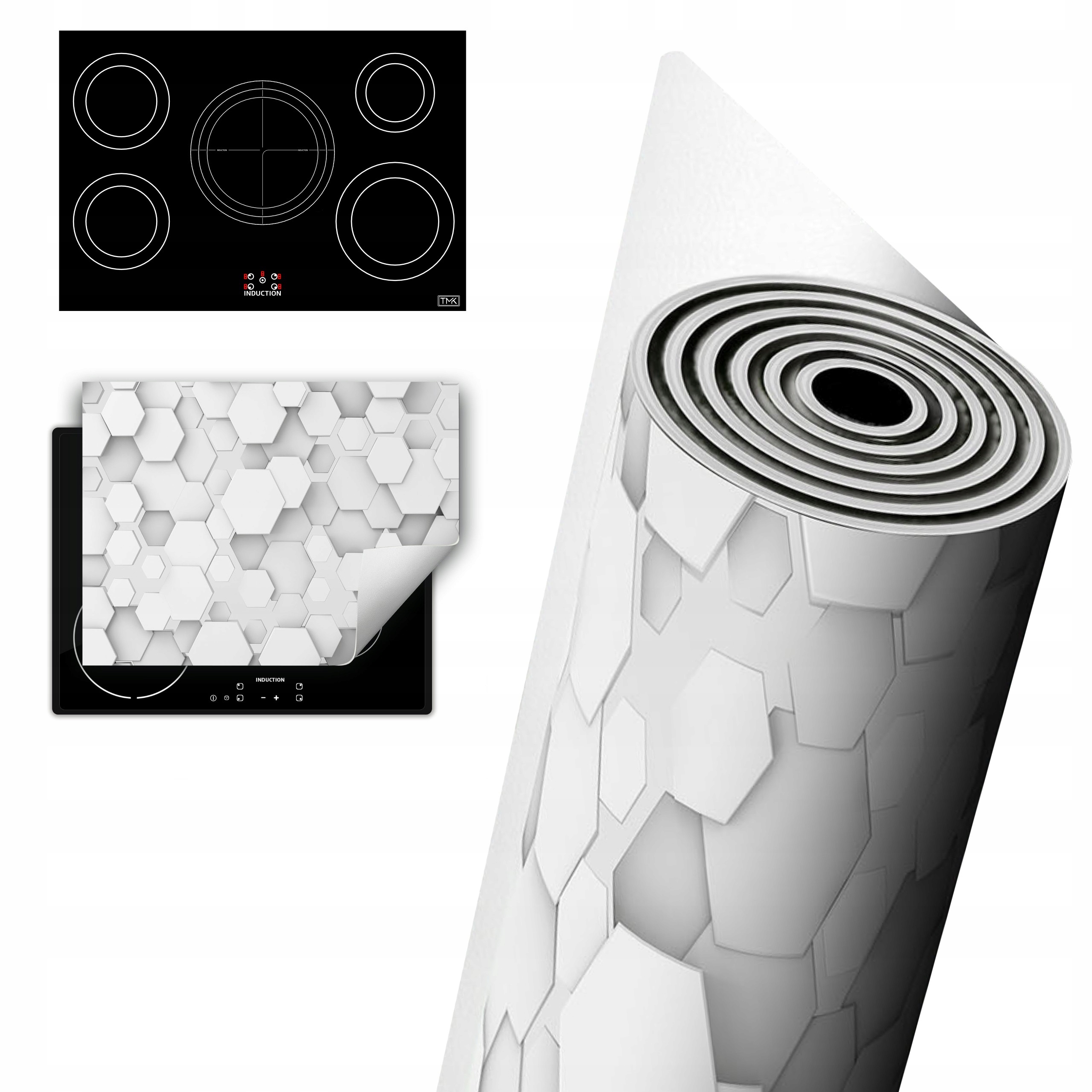 Vinylová Ochrana Na Indukci Desky 80x52 šedá 3D