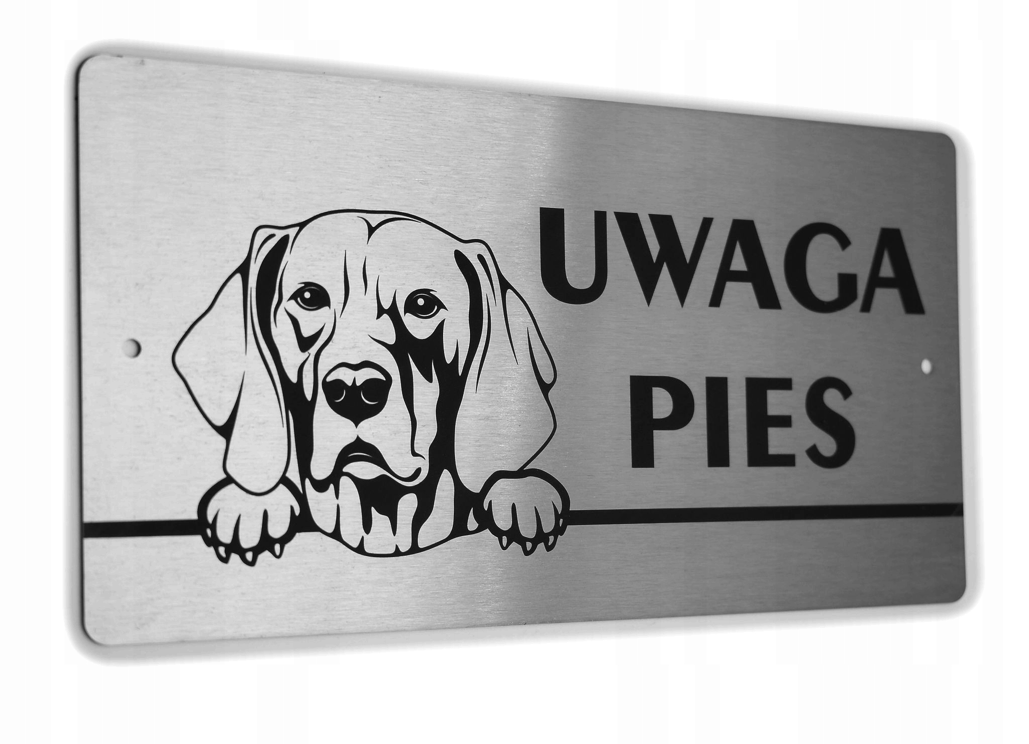 

Tabliczka Inox - Uwaga Pies - Wyżeł Weimarski