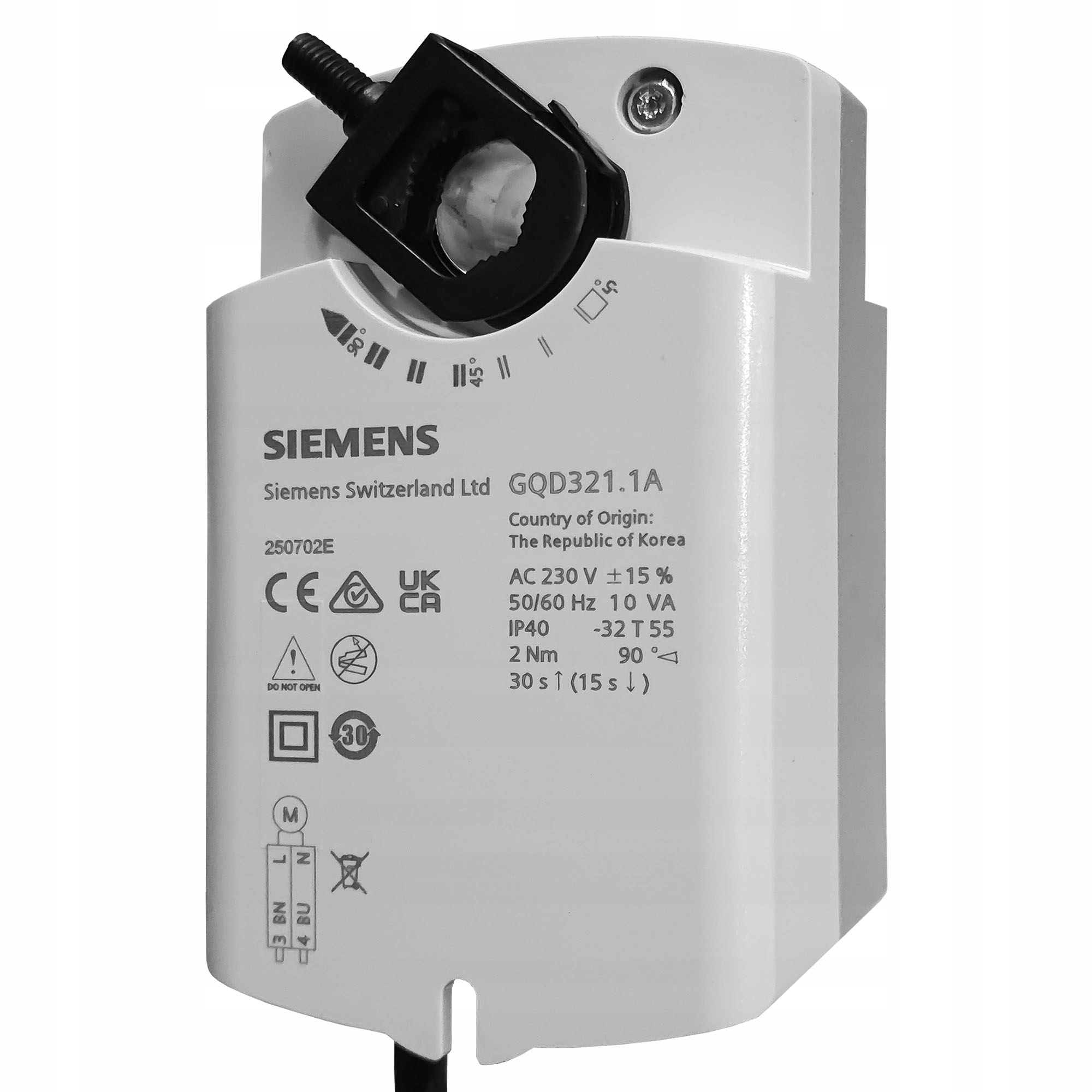 Pohony pro vzduchové škrticí klapky GQD321.1A 230V Ac