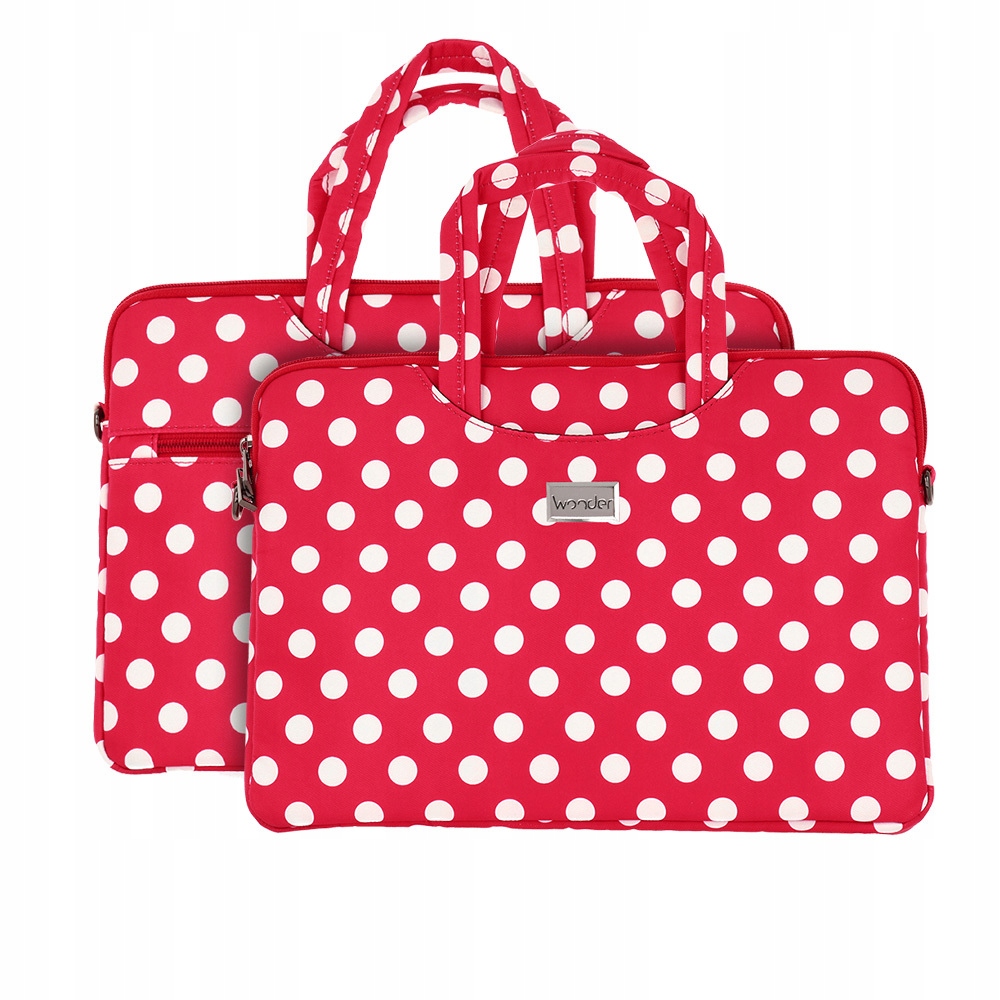 Wonder Briefcase Laptop 15-16 cali groszki czerwone