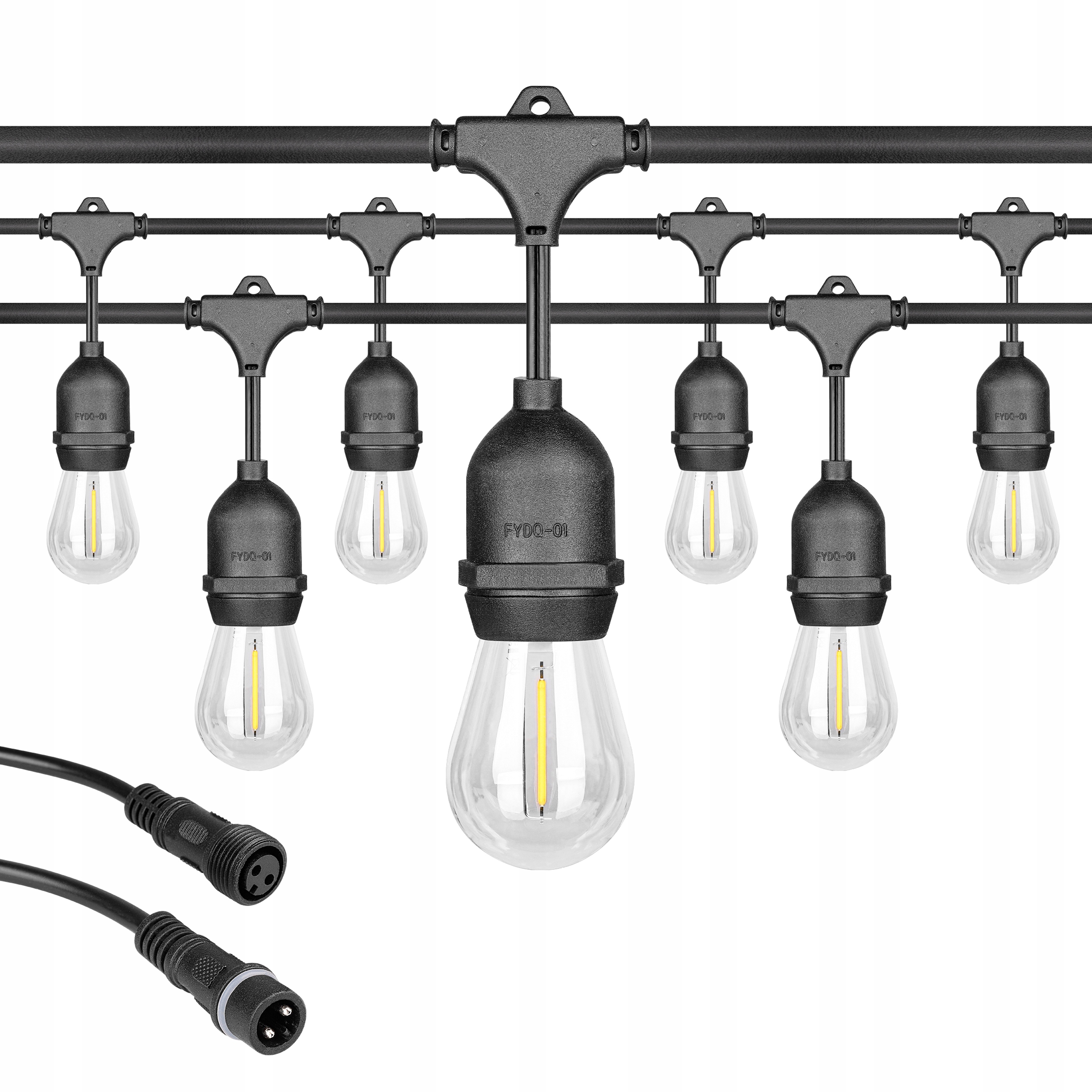 Zahradní světelná girlanda 10M 10X Led žárovka E27 Vodotěsný kabel