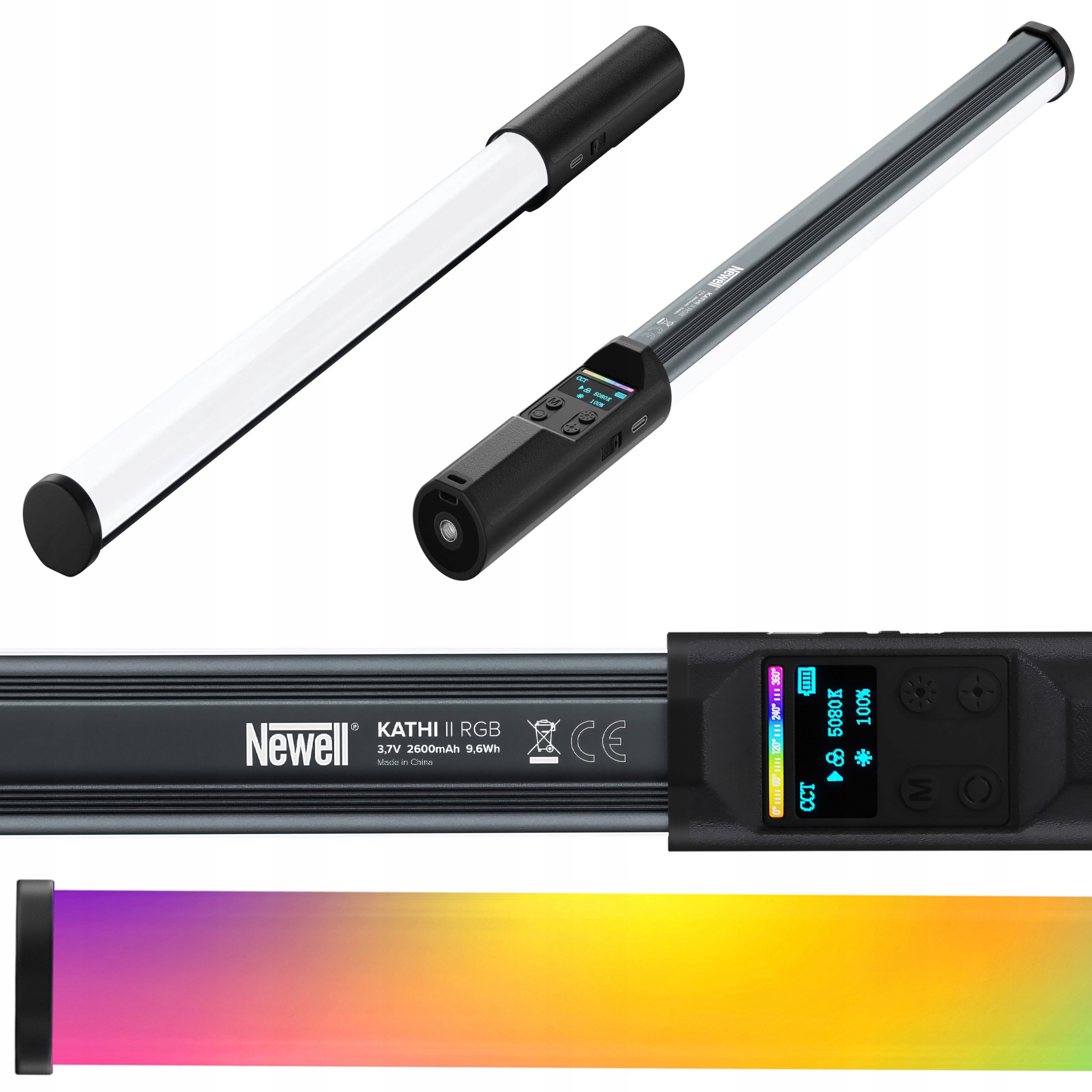 Lampa Panel Led Newell Rgb Kathi II 2500-9000 K Efekty 2500MAH Usb-c 46CM