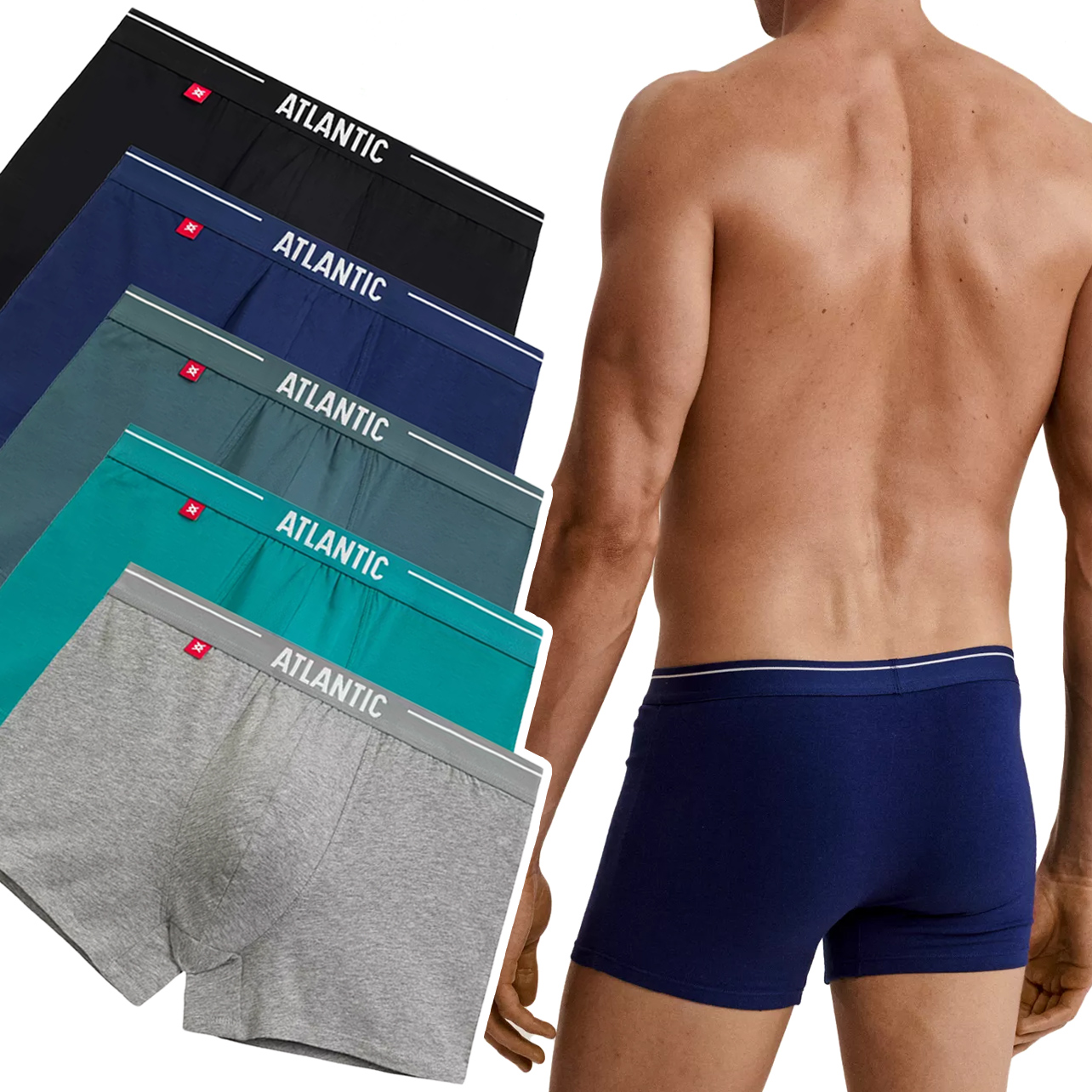 Pánské Boxerky Atlantic 5SMH-004 sportovní slipy z bavlny 5-PAK XL