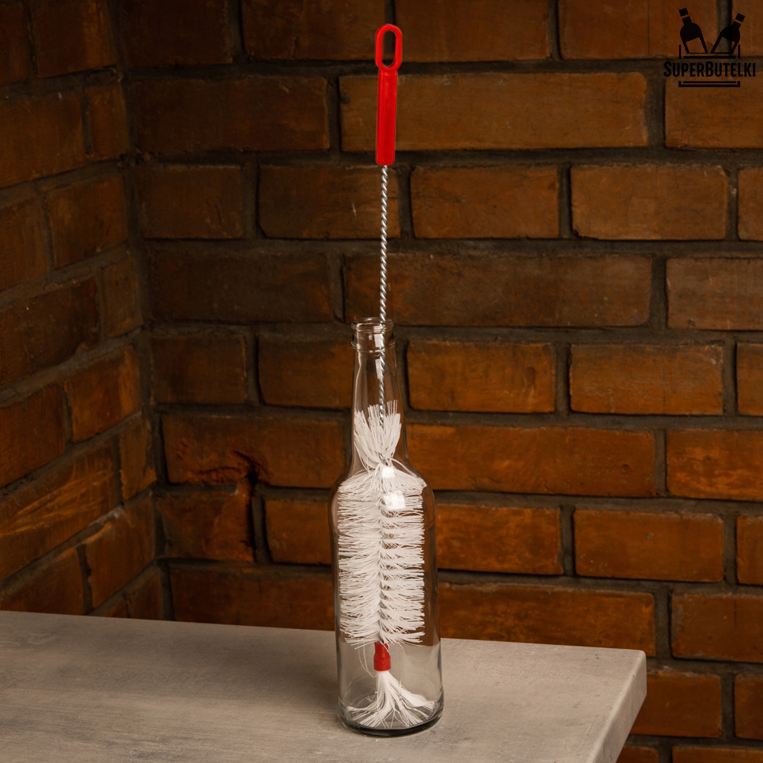 SZCZOTKA DO MYCIA CZYSZCZENIA BUTELEK SŁOIKÓW BUTELKI CZYŚCIK DŁUGA 44 CM Marka SuperButelki