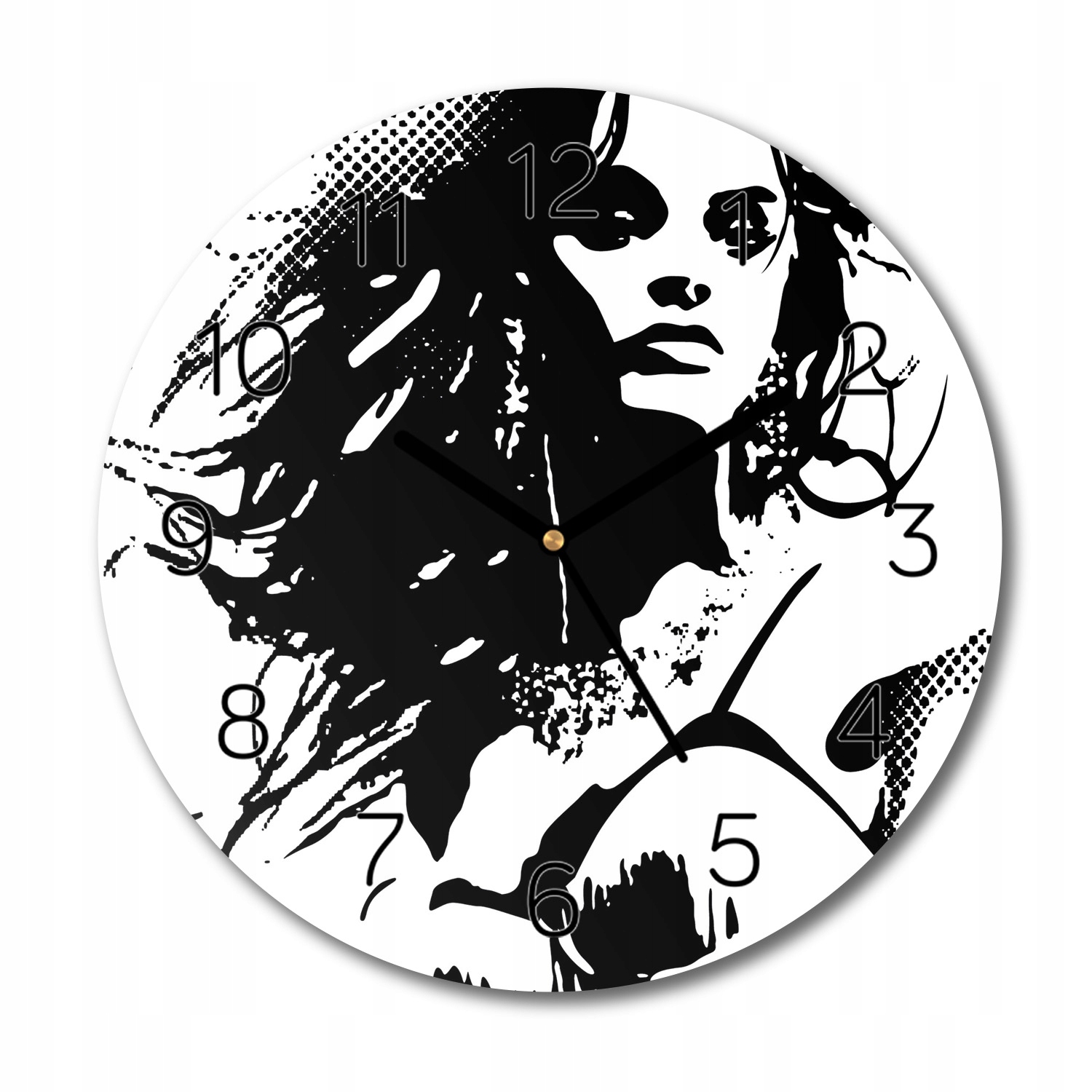 

zegar na szkle Kobieta pop art z foto fi 30 cichy