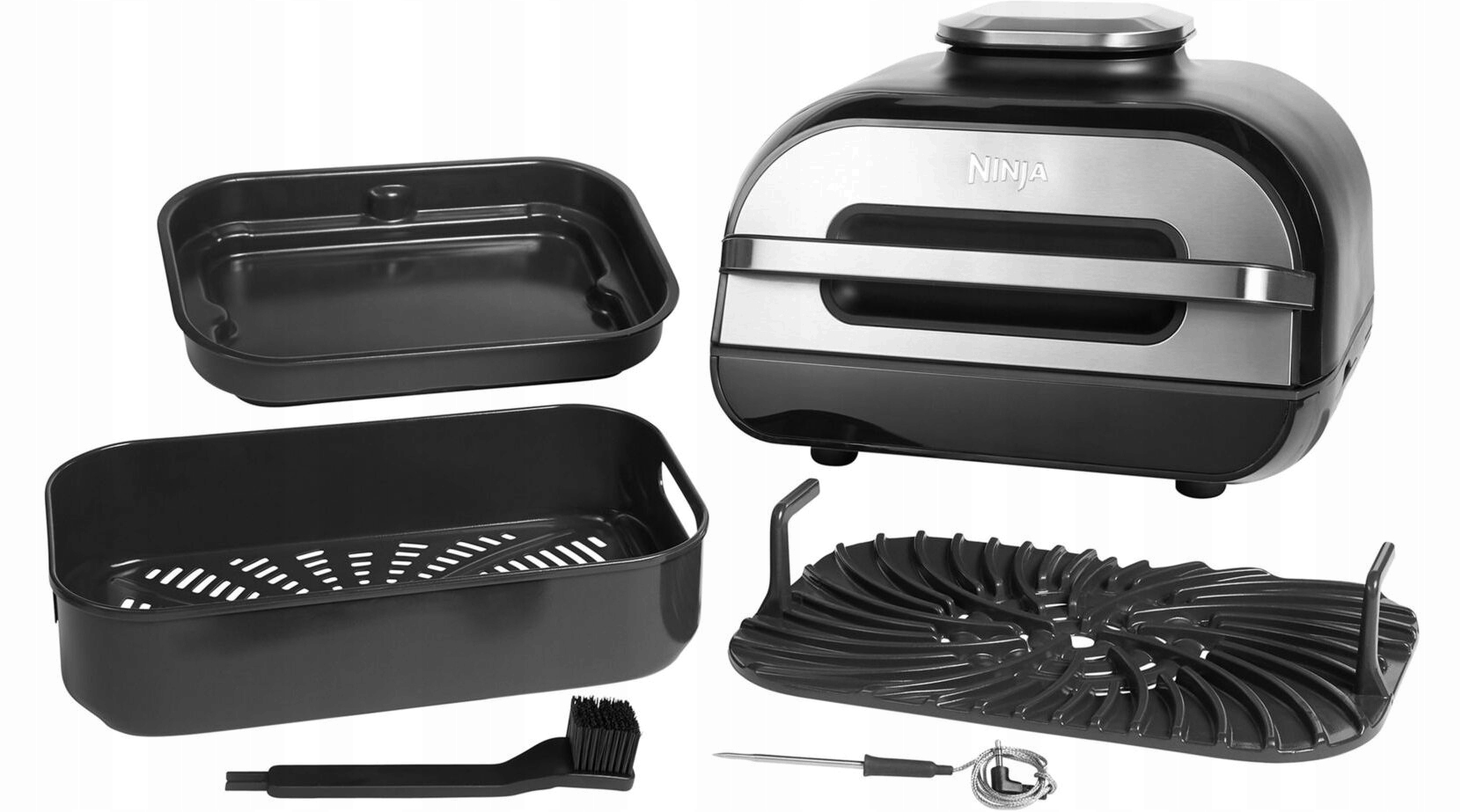2W1 Grill Elektryczny Frytkownica Airfryer Ninja 2460W 5,7L Sonda Do Mięsa