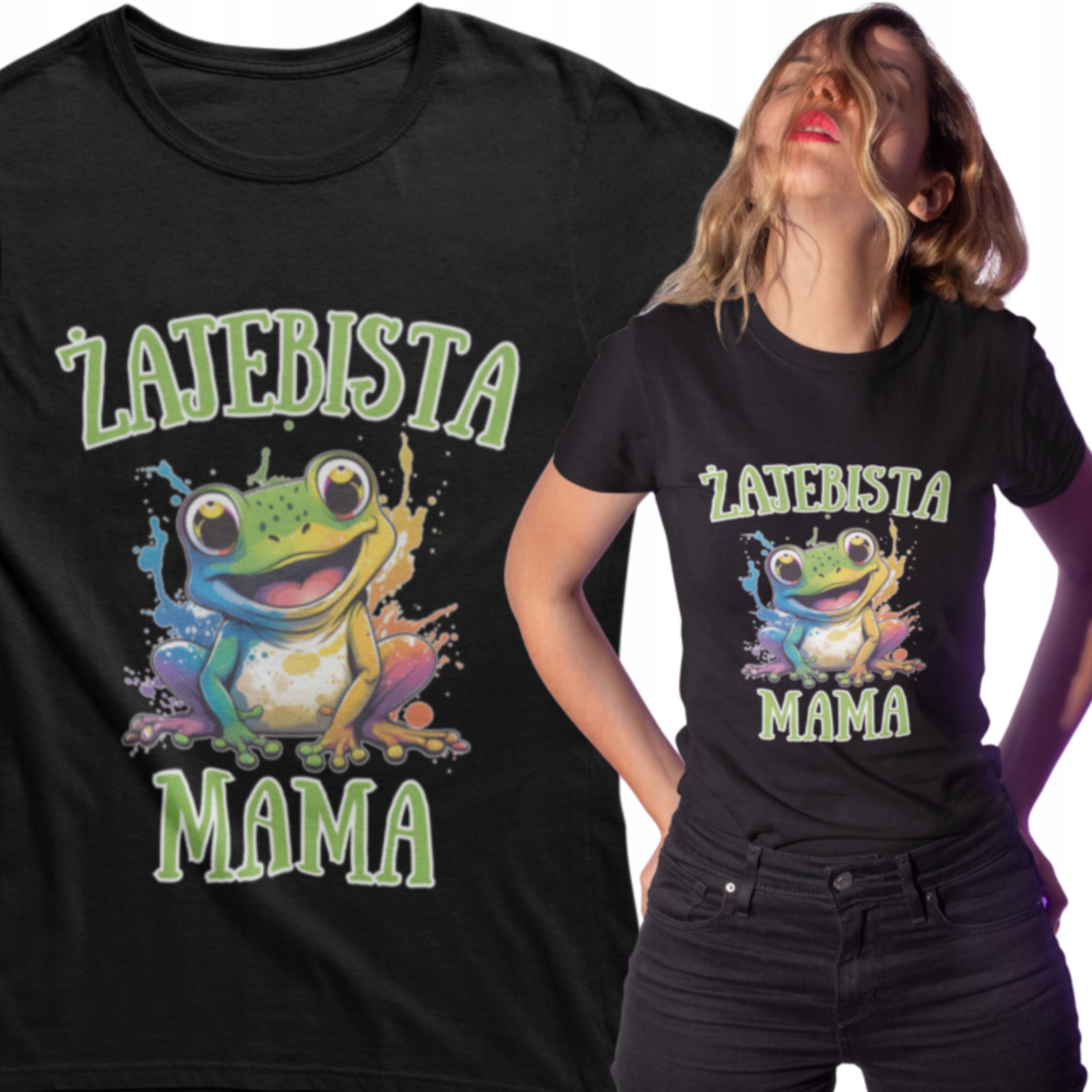

Żajebista mama koszulka damska Żaba Żabka L