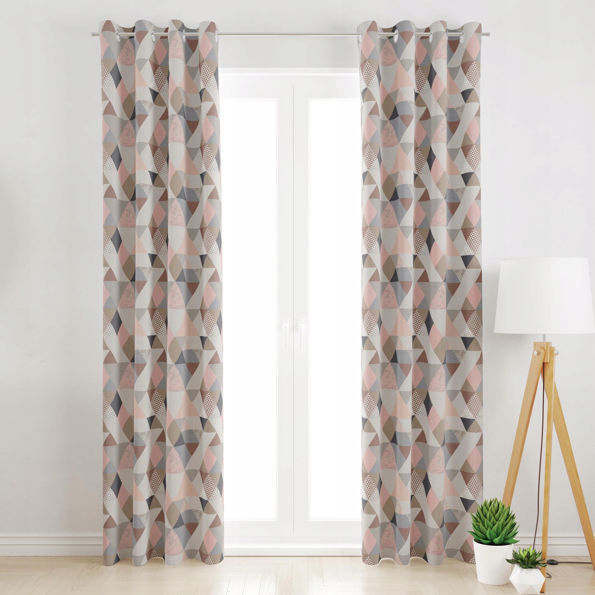 Závěs Na Průchodkách S Geometrickým Vzorem 145x300