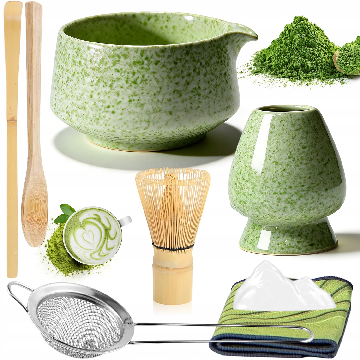 Zestaw Do Herbaty Matcha, Zestaw Mioteł Matcha, Z Trzepaczką Do Matchy 8W1