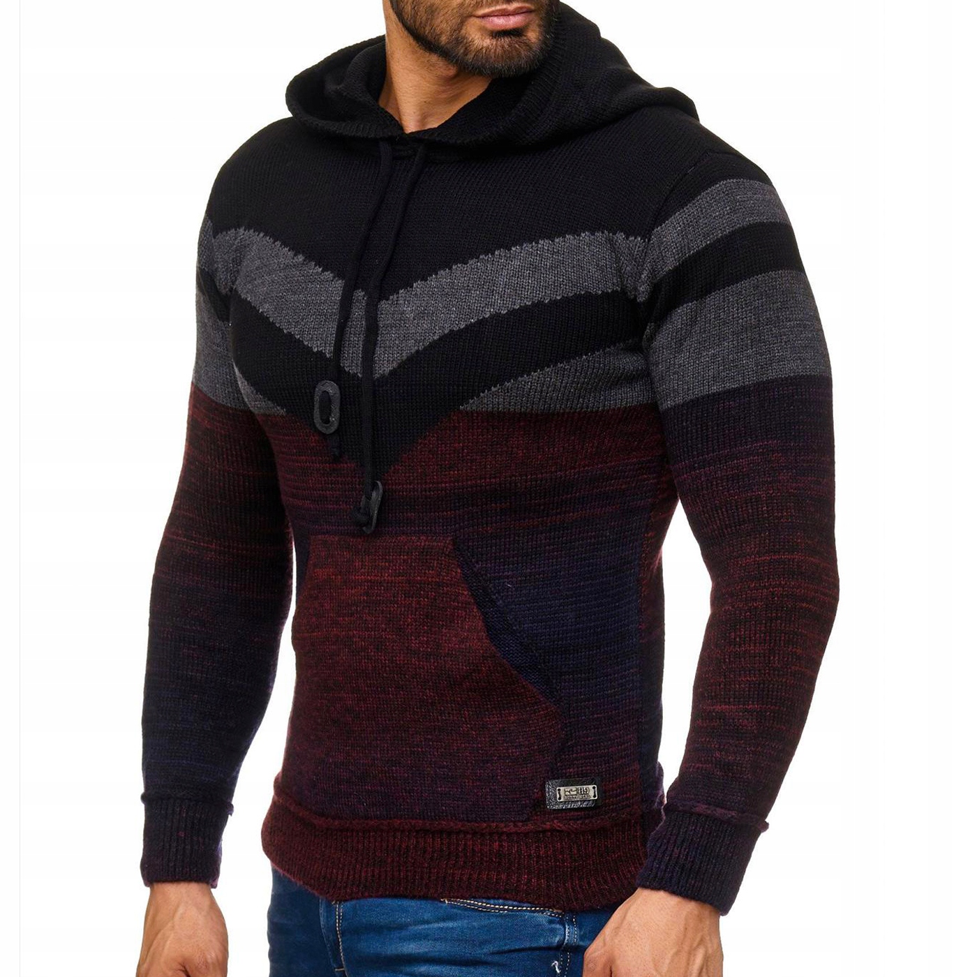 Pánský svetr Klokanka mikina s kapucí Stínovaný