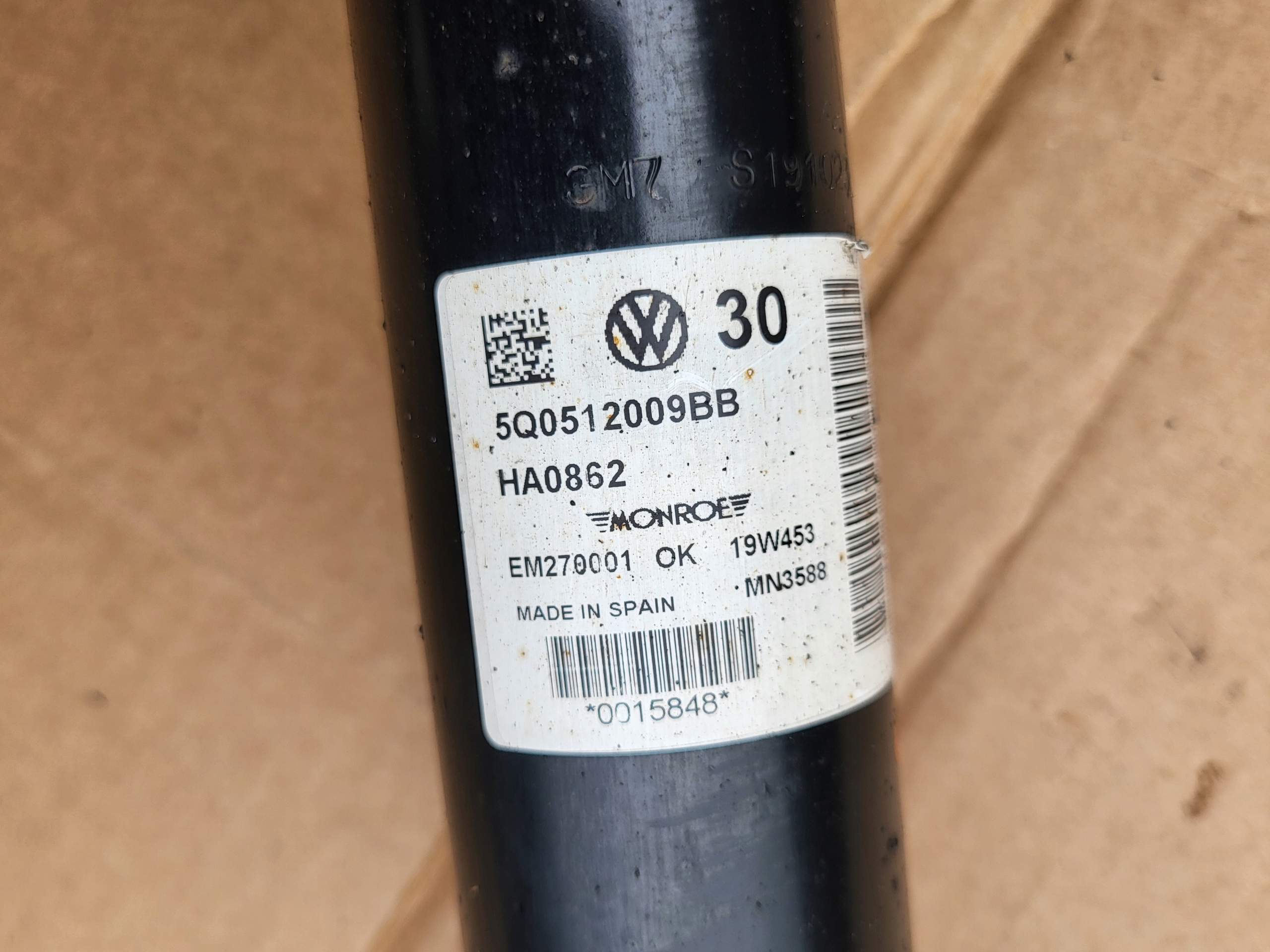 shock absorber active DCC springing rear part SEAT ATECA VW GOLF VII SKODA AUDI