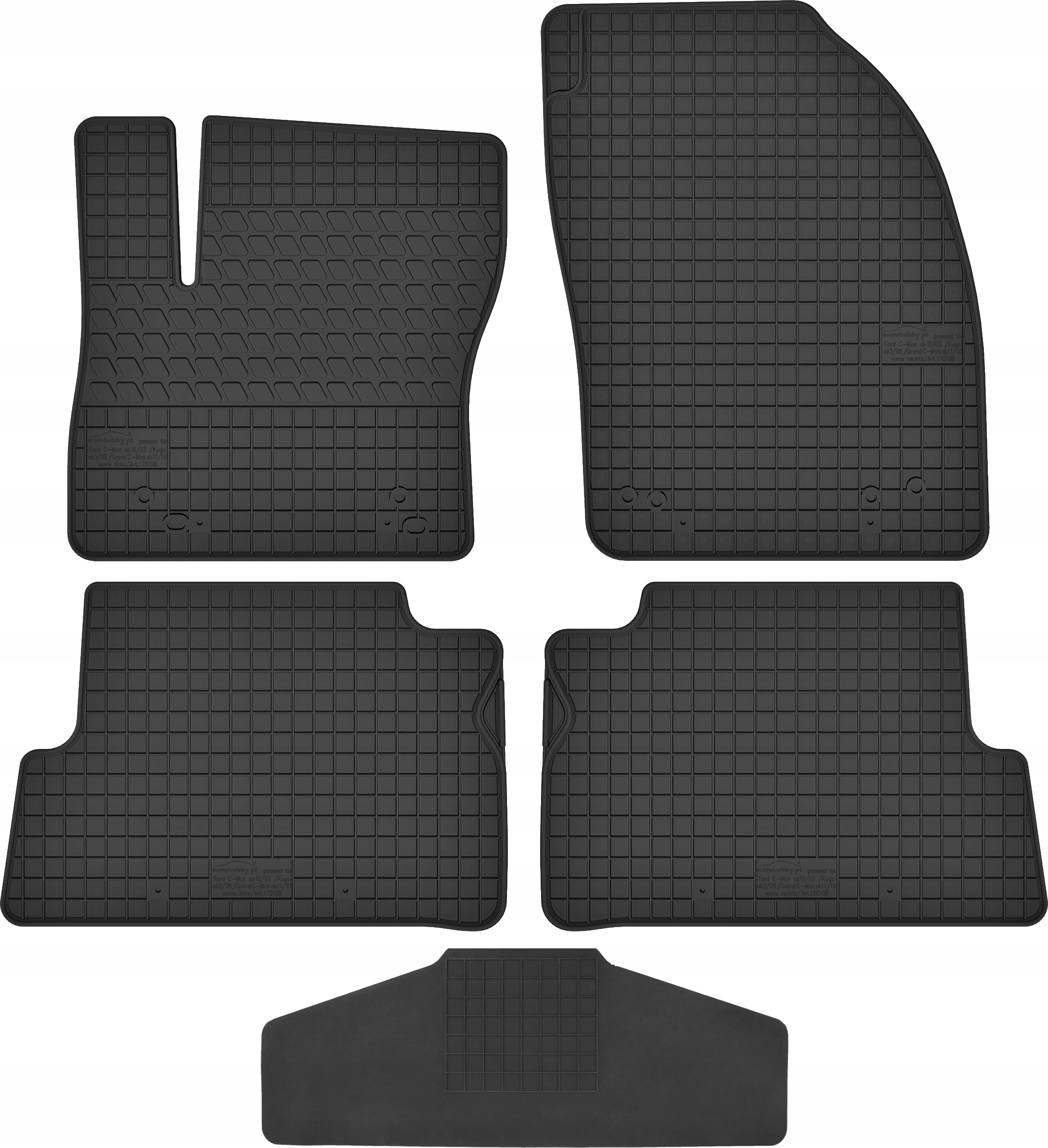 Gumové koberce s tunelem určené pro Ford Focus C-Max C-Max I Komplet