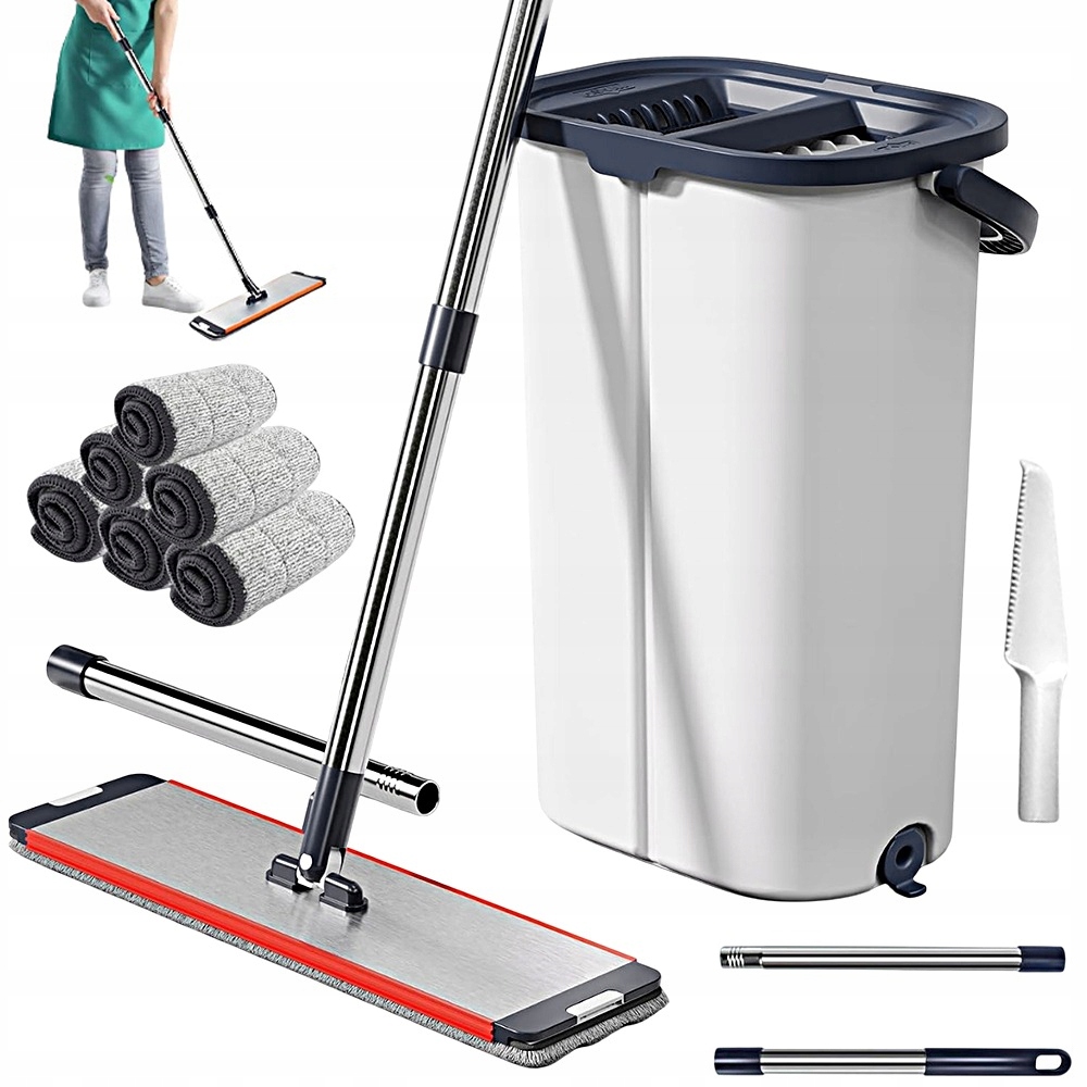 Levně Plochý Mop S Nastavitelnou Rukojetí 132 CM Pro Čištění Podlah