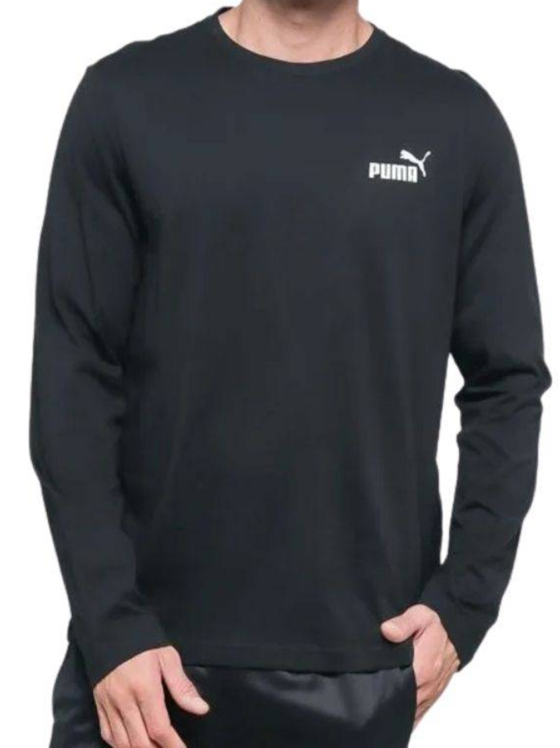 Puma Tričko M Ess Small Longsleeve Tee Black