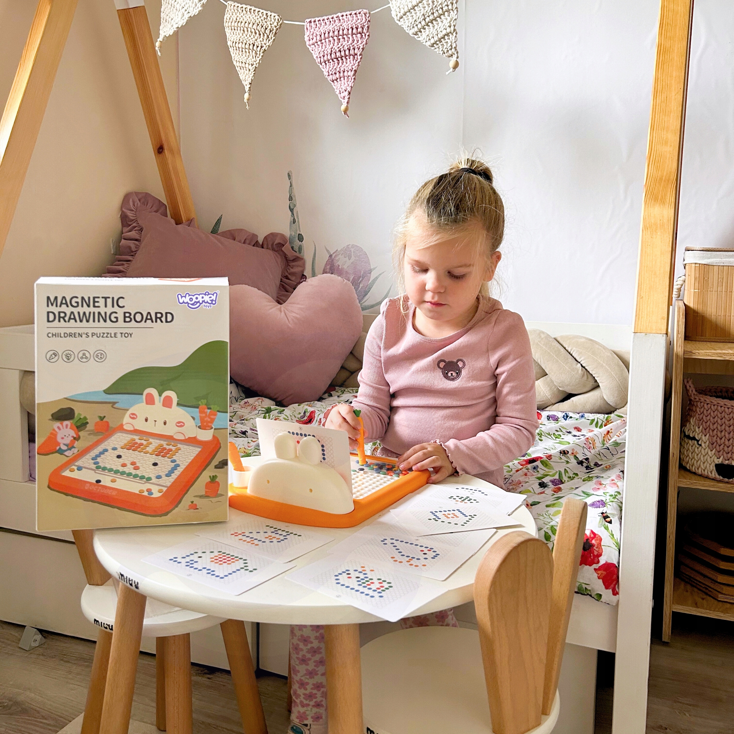 TABLICA MAGNETYCZNA MONTESSORI UKŁADANKA DO RYSOWANIA MagPad KRÓLIK WOOPIE EAN (GTIN) 5906280651558