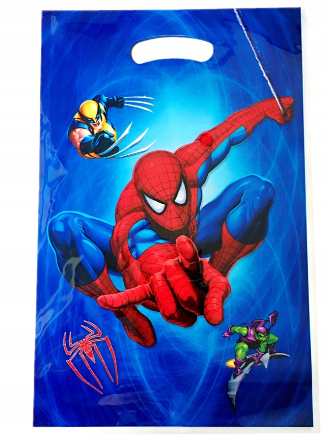 TOREBKI URODZINOWE NA PREZENTY SŁODYCZE SPIDERMAN WOLVERINE 10 SZTUK Marka UMA