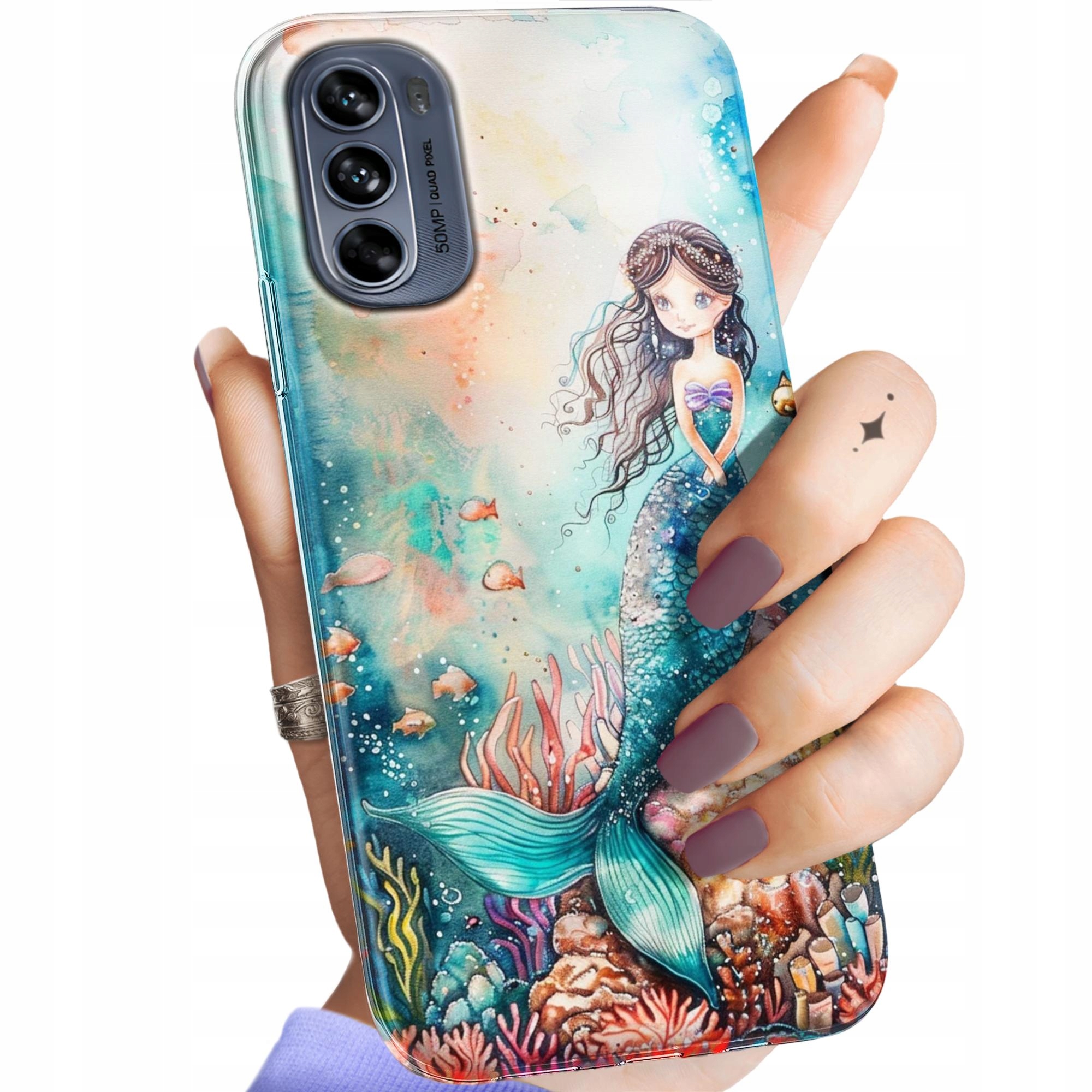 Etui Do Motorola Moto G62 5G Syrenki Nimfy Morskie Panny Obudowa Case