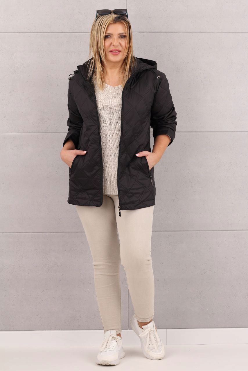 PIKOWANA PRZEJŚCIOWA LUŹNA KURTKA DAMSKA Z KAPTUREM PIKOWANA ROZMIARY Płeć kobieta