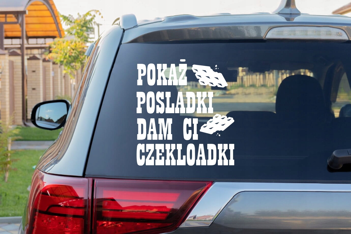 POKAŻ POŚLADKI DAM CI CZEKOLADKI - Naklejka na samochód na auto KOLOR Producent Inny