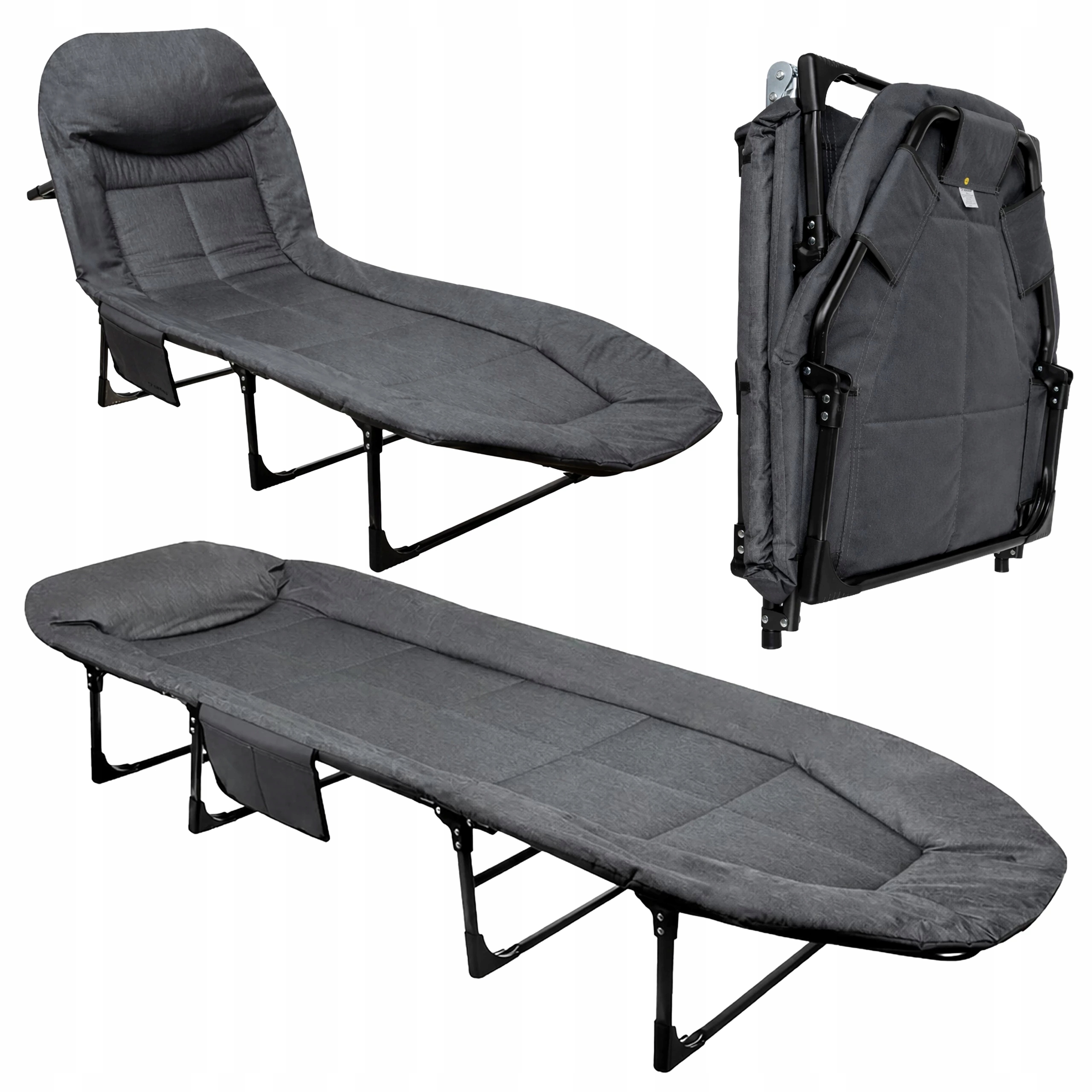 Łóżko Turystyczne Składane Polowe Leżak Kanadyjka Leżanka Stabilne 150kg