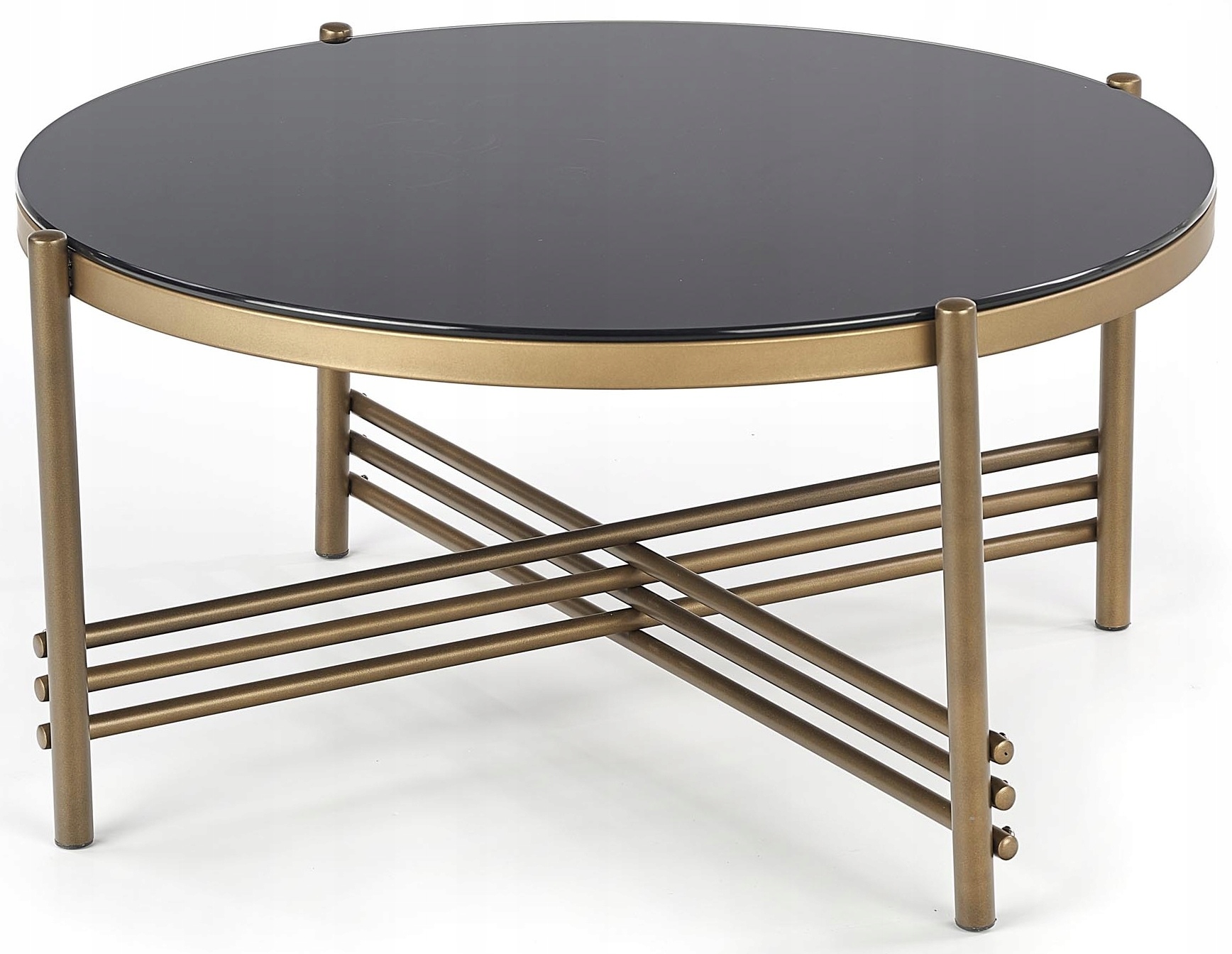 ŁAWA stolik kawowy czarny złoty ISMENA Halmar