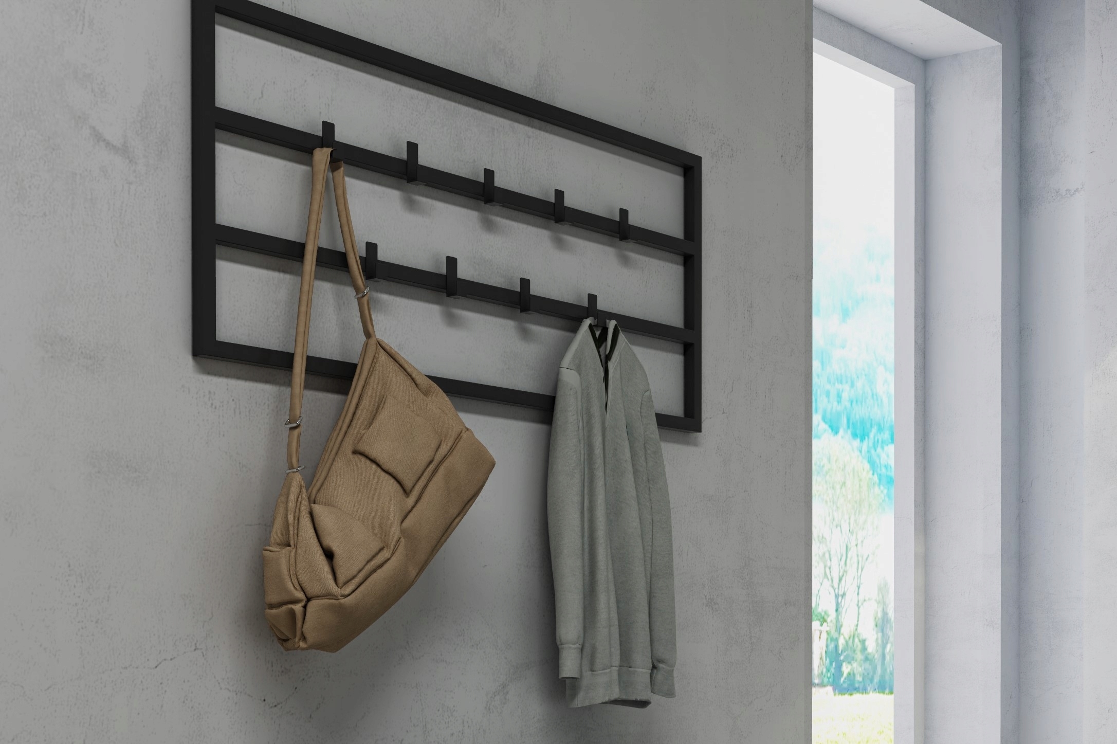 Wieszak ścienny loft na ubrania 60cm - 5 kolorów EAN (GTIN) 5907780116691