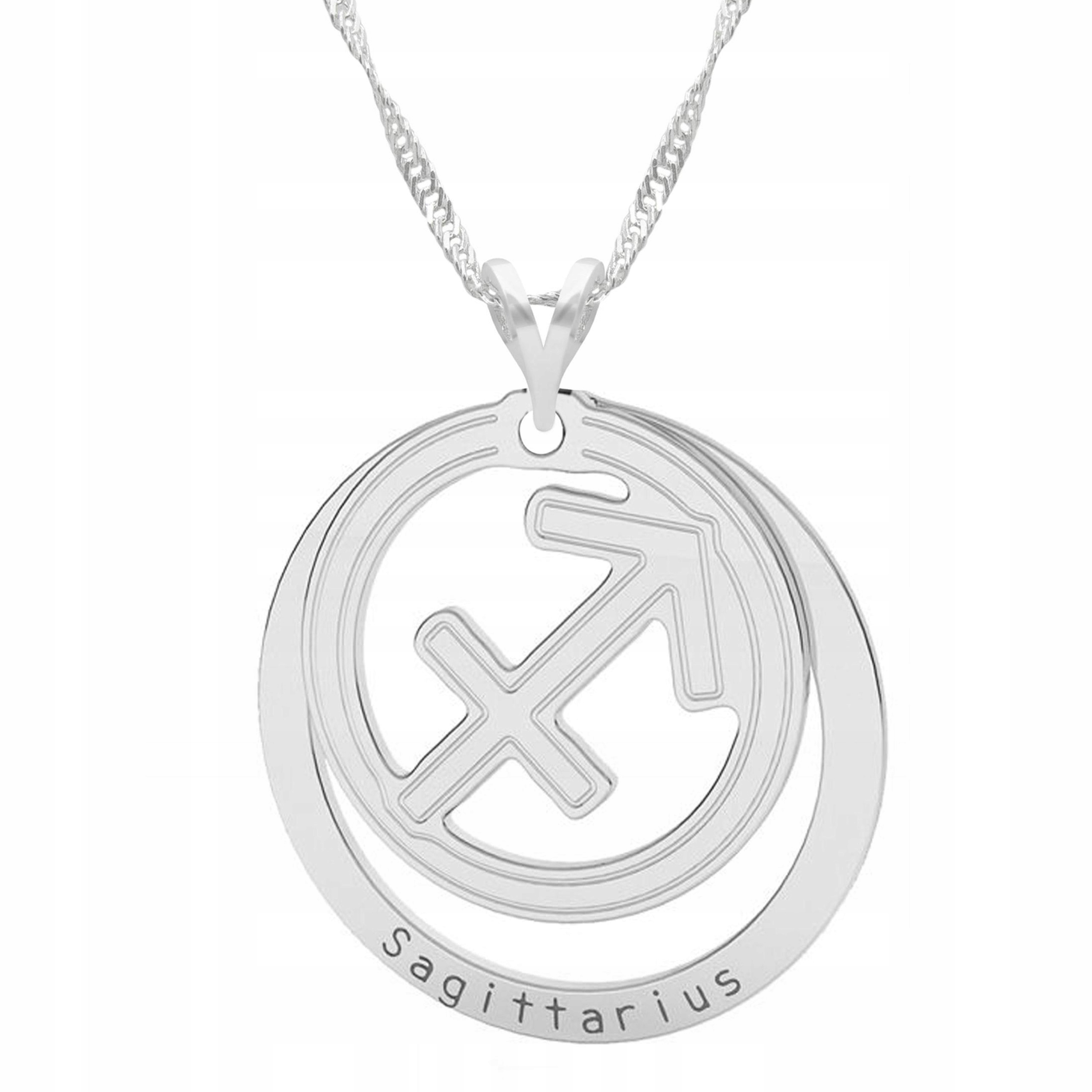 Stříbrný náhrdelník se střelcem Sagittarius Znamení zvěrokruhu Střelec Stříbro 925