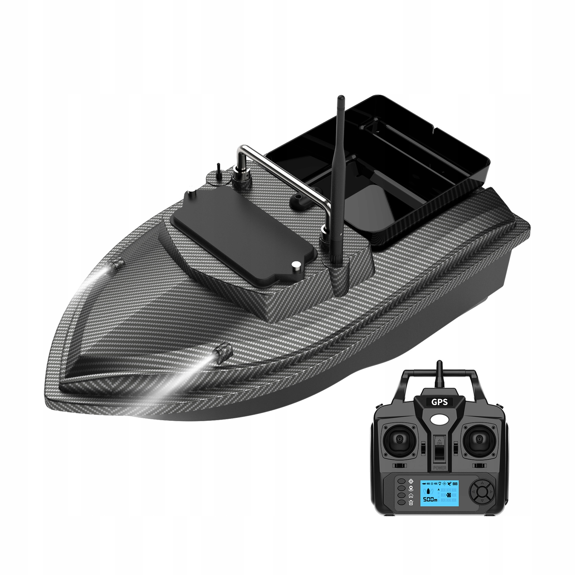 ŁÓDKA ZANĘTOWA FLYTEC V060 GPS Carbon Fiber 12000mAh LED